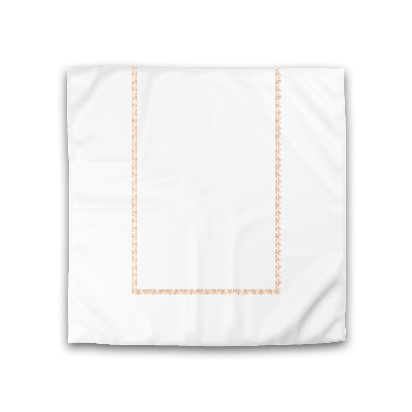 Off-white Cotton Sateen Duvet Cover, Orange Double Weave Motif Print, Classic Border, Double (width x length) 81 x 81 inches / 206 x 206 cm