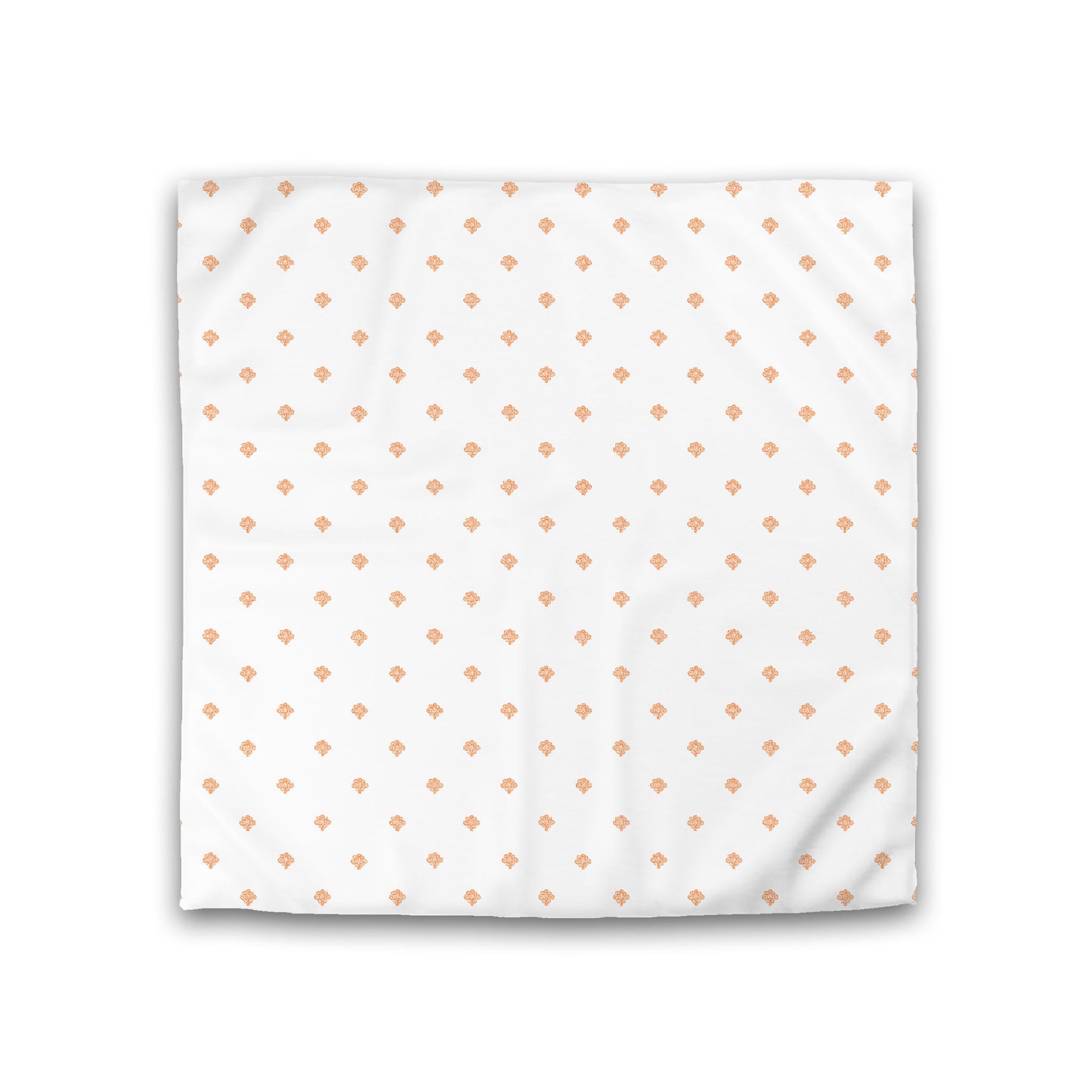 Off-white Cotton Sateen Duvet Cover, Orange Hand-painted Swizzle Motif Print, Double (width x length) 81 x 81 inches / 206 x 206 cm