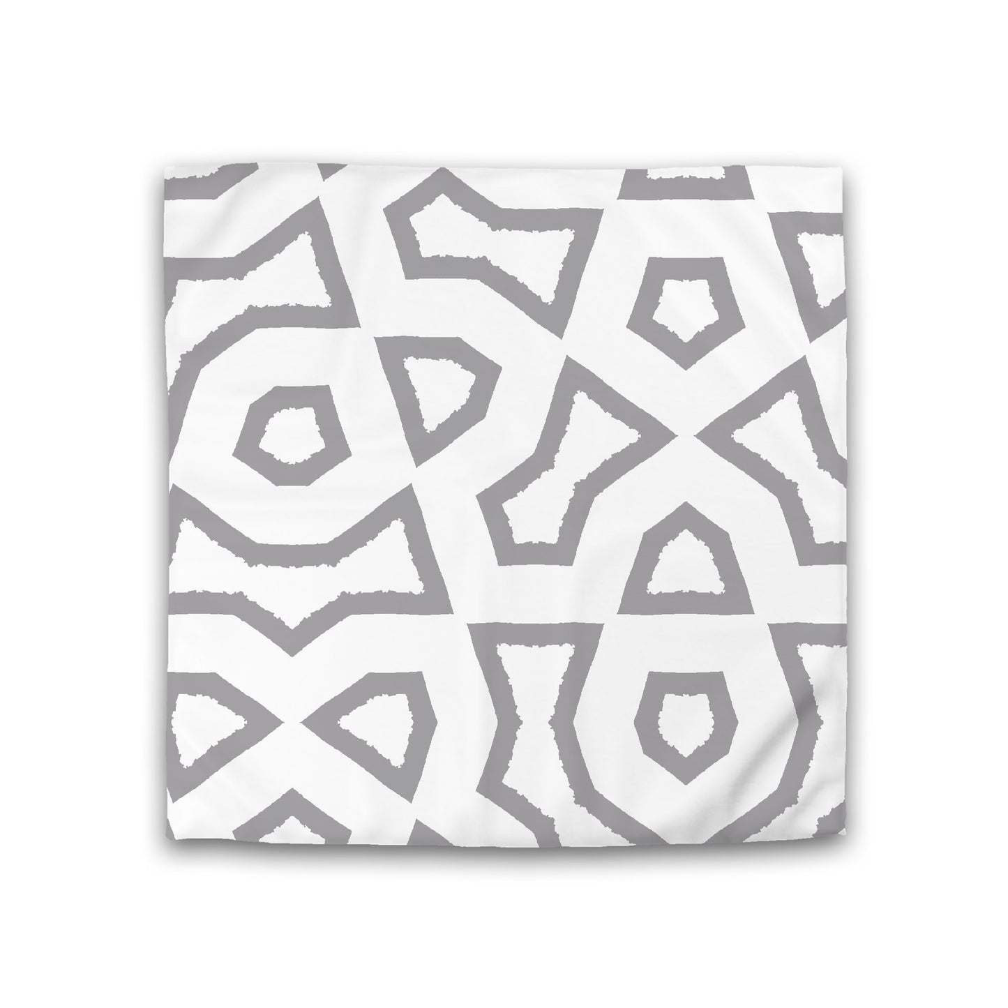 Off-white Cotton Sateen Duvet Cover, Bold Grey Graphic, Double (width x length) 81 x 81 inches / 206 x 206 cm