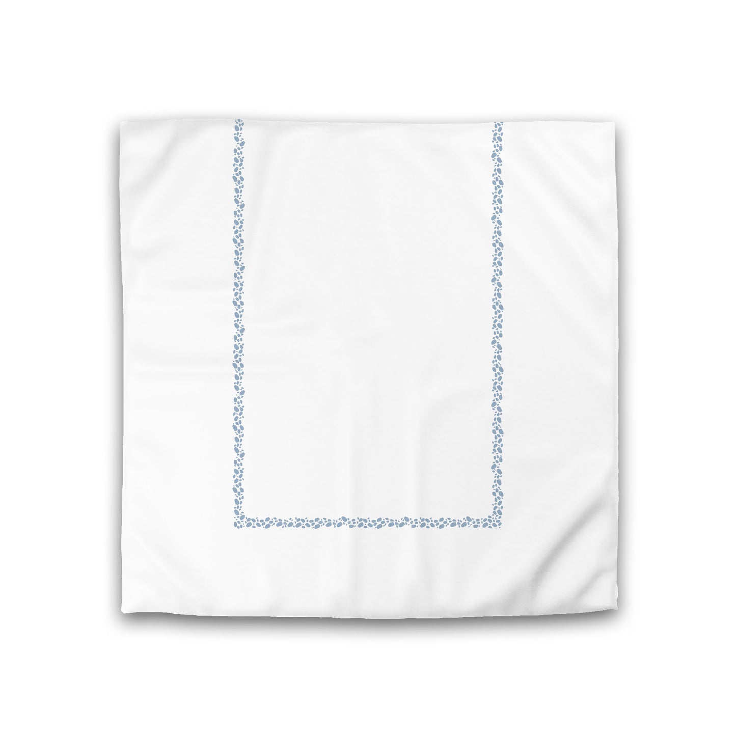Off-white Cotton Sateen Duvet Cover, Blue Hand-painted Dab Motif Print, Classic Border, Double (width x length) 81 x 81 inches / 206 x 206 cm