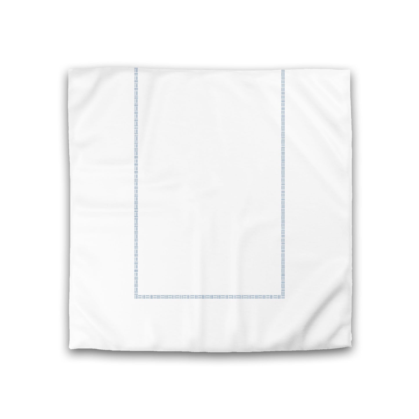 Off-white Cotton Sateen Duvet Cover, Blue Single Weave Motif Print, Classic Border, Double (width x length) 81 x 81 inches / 206 x 206 cm