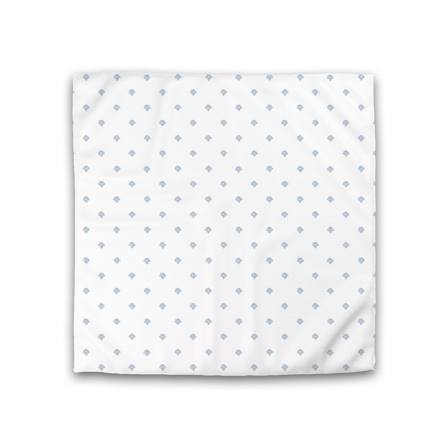 Off-white Cotton Sateen Duvet Cover, Blue Hand-painted Swizzle Motif Print, Double (width x length) 81 x 81 inches / 206 x 206 cm
