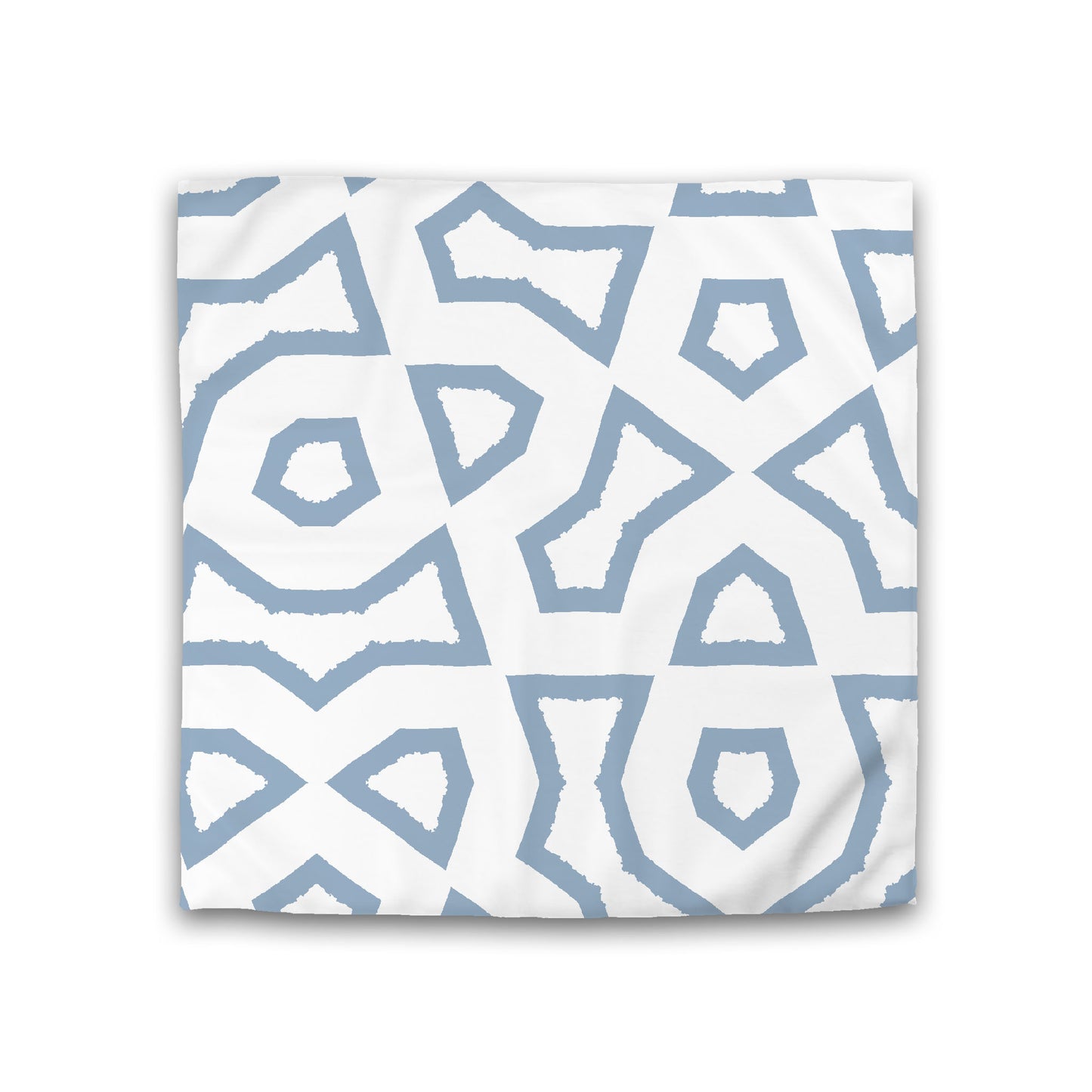 Off-white Cotton Sateen Duvet Cover, Bold Blue Graphic, Double (width x length) 81 x 81 inches / 206 x 206 cm