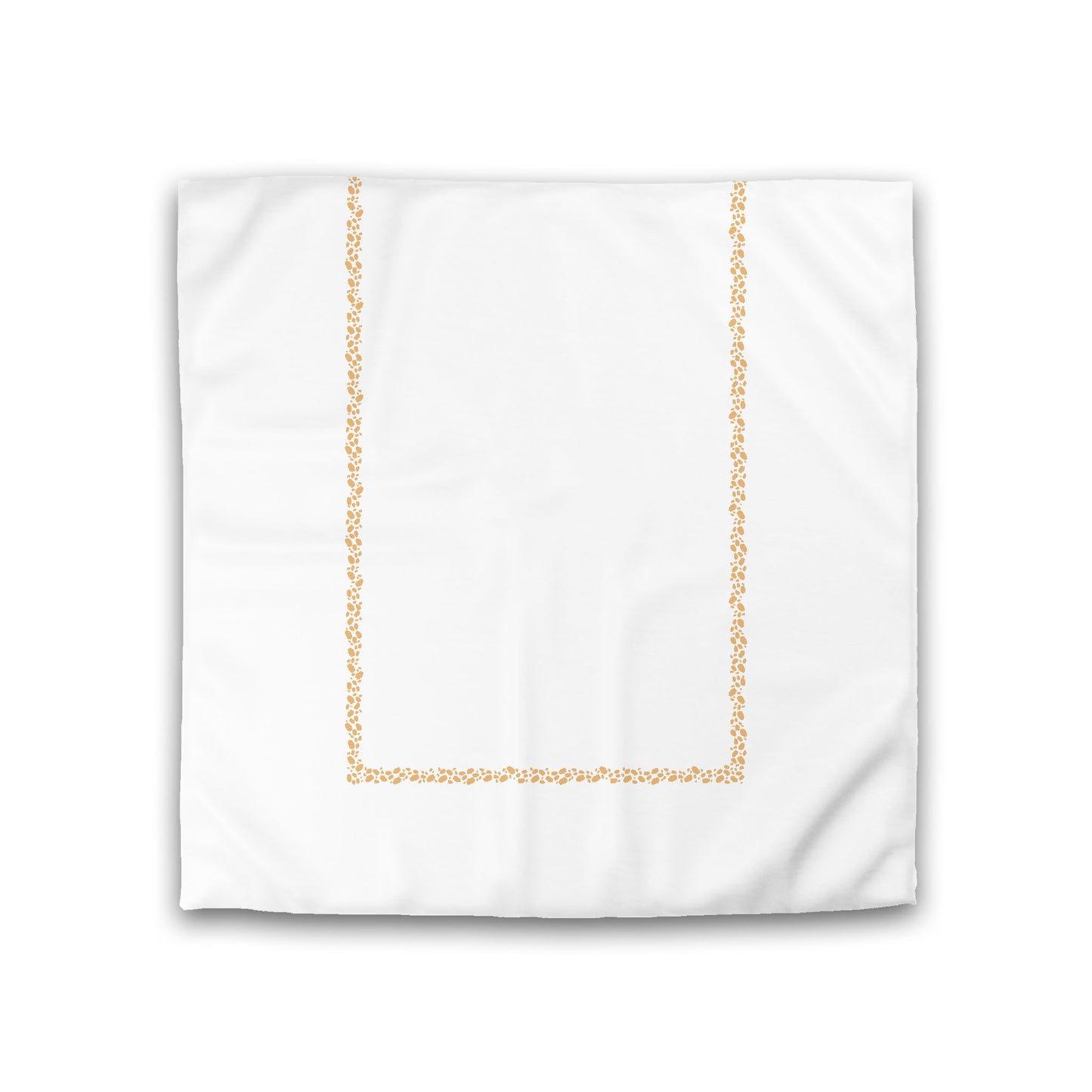 Off-white Cotton Sateen Duvet Cover, Pale Orange Hand-painted Dab Motif Print, Classic Border, Double (width x length) 81 x 81 inches / 206 x 206 cm