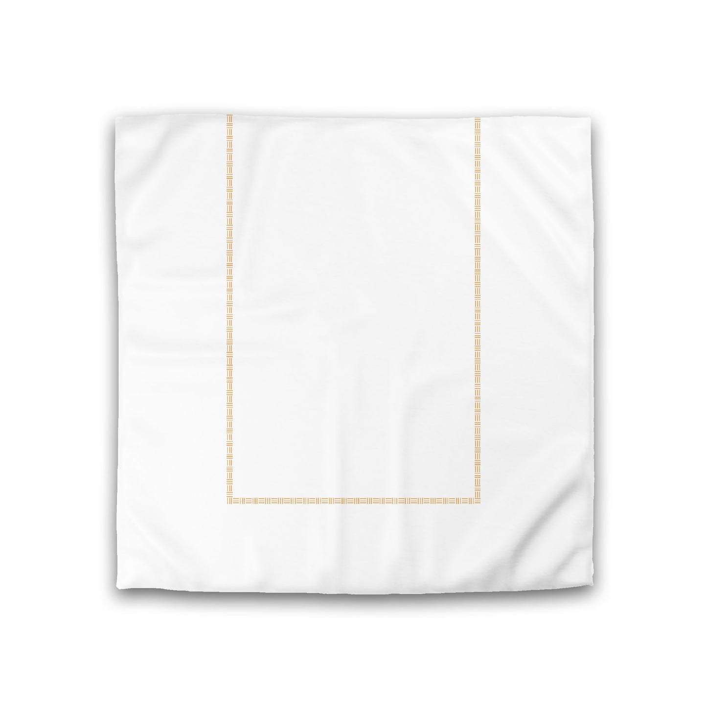 Off-white Cotton Sateen Duvet Cover, Pale Orange Single Weave Motif Print, Classic Border, Double (width x length) 81 x 81 inches / 206 x 206 cm