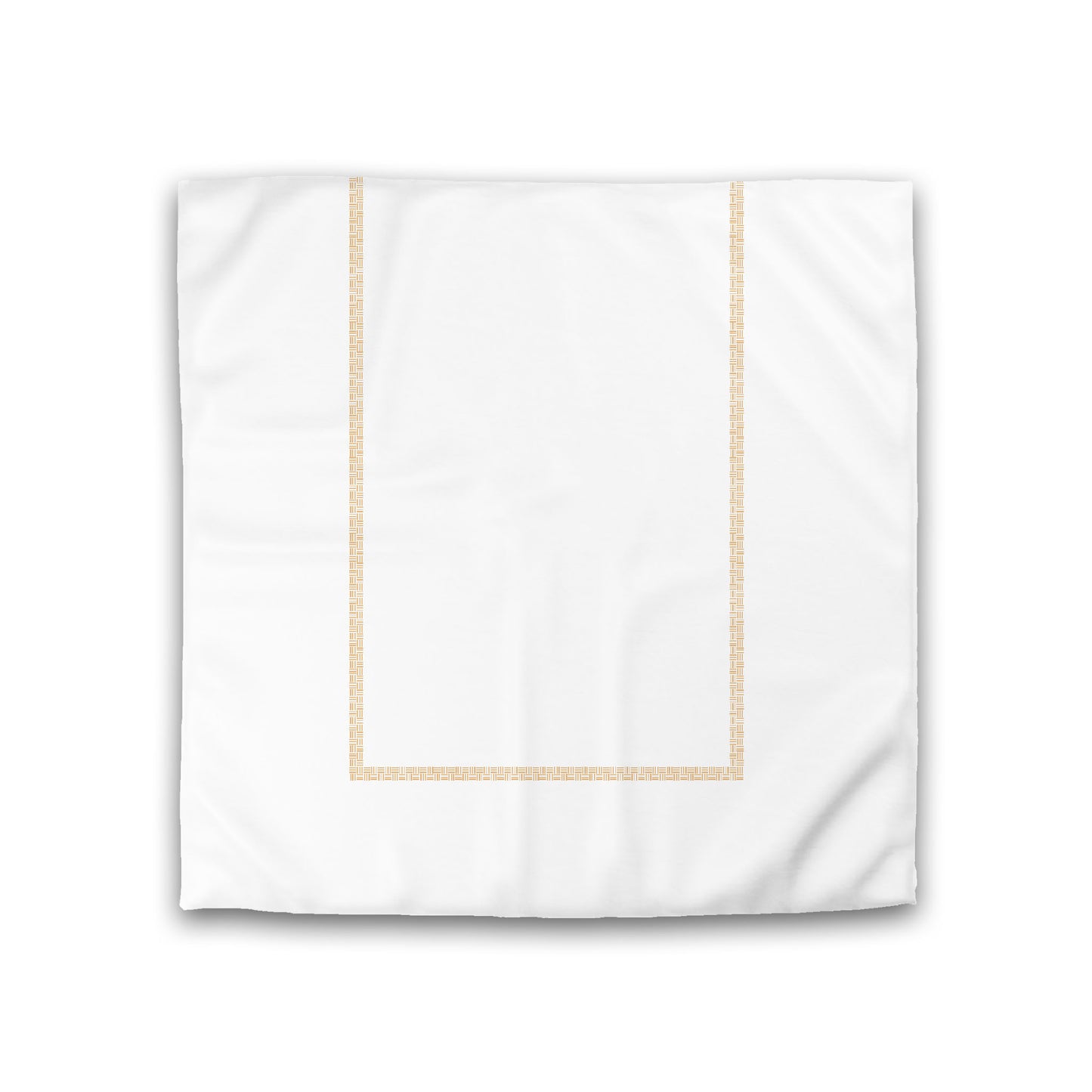 Off-white Cotton Sateen Duvet Cover, Pale Orange Double Weave Motif Print, Classic Border, Double (width x length) 81 x 81 inches / 206 x 206 cm