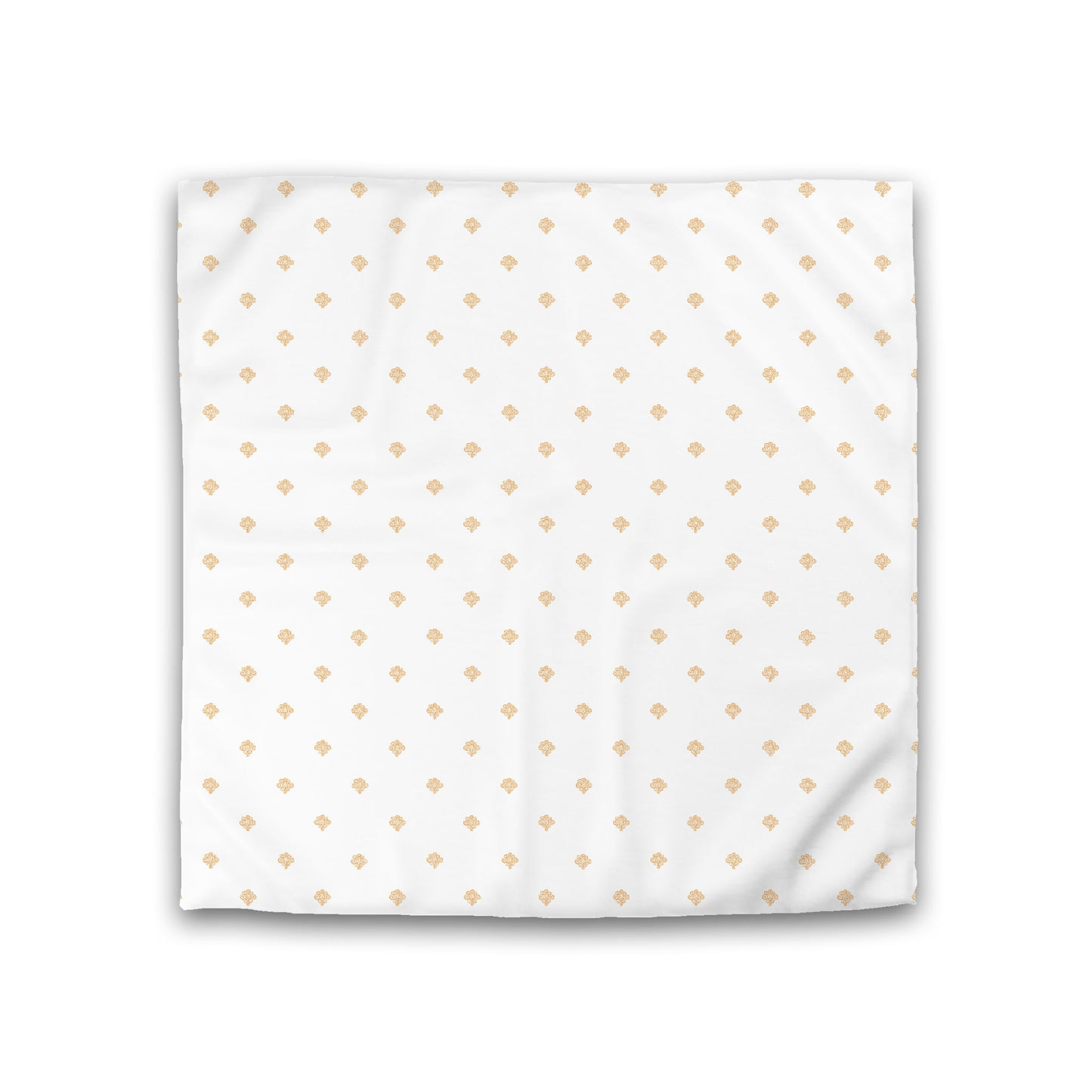 Off-white Cotton Sateen Duvet Cover, Pale Orange Hand-painted Swizzle Motif Print, Double (width x length) 81 x 81 inches / 206 x 206 cm