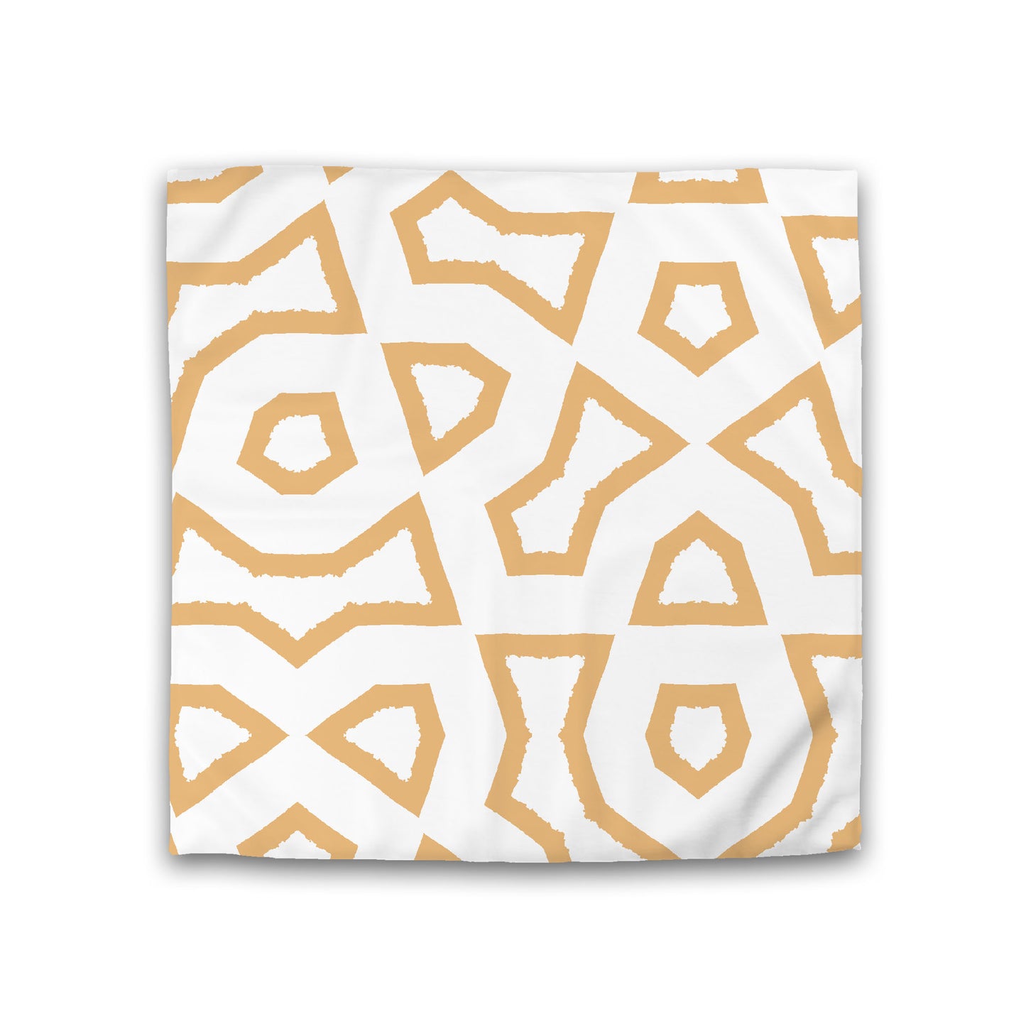 Off-white Cotton Sateen Duvet Cover, Bold Pale Orange Graphic, Double (width x length) 81 x 81 inches / 206 x 206 cm