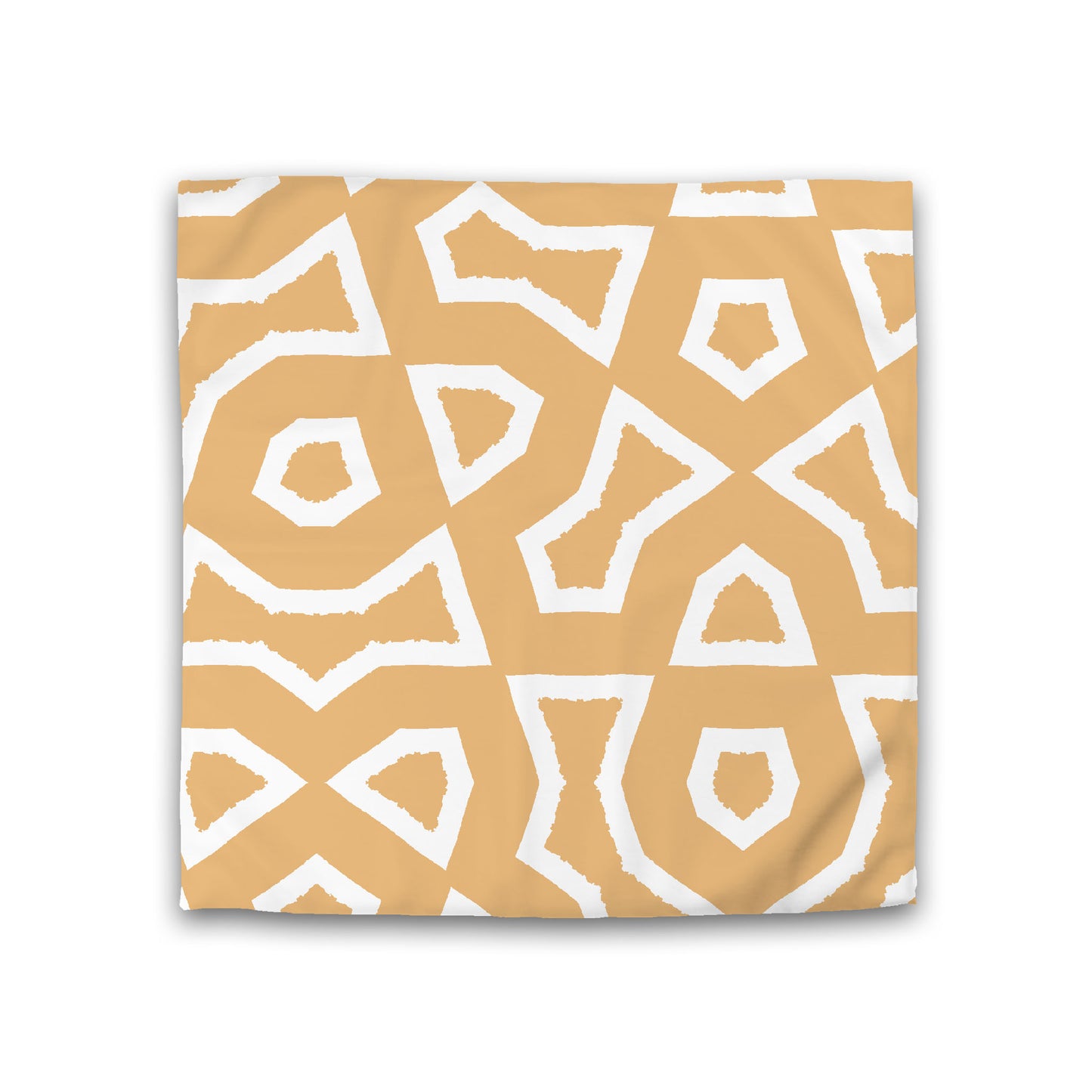 Pale Orange Cotton Sateen Duvet Cover, Bold Off-white Graphic, Double (width x length) 81 x 81 inches / 206 x 206 cm