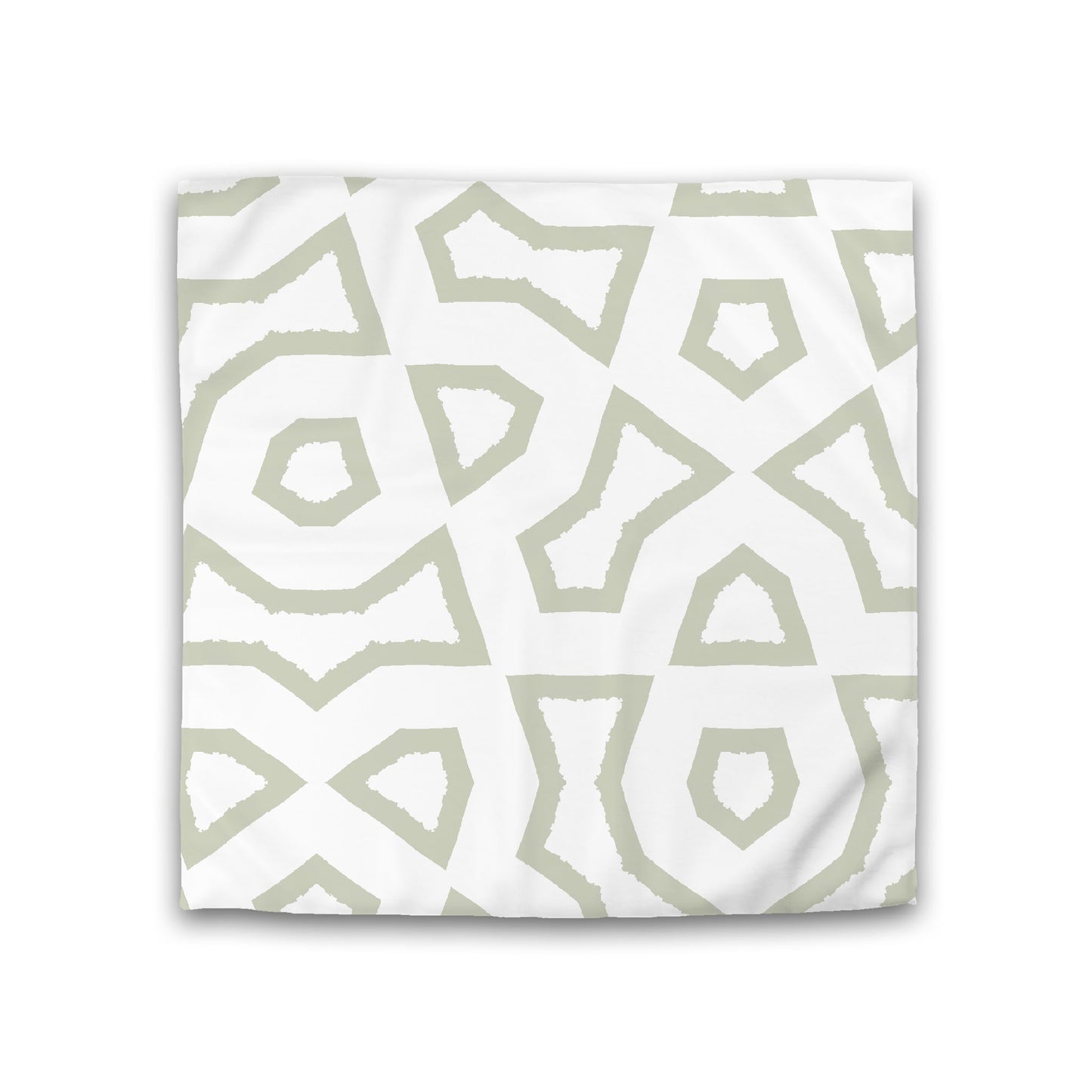 Off-white Cotton Sateen Duvet Cover, Bold Pale Green Graphic, Double (width x length) 81 x 81 inches / 206 x 206 cm