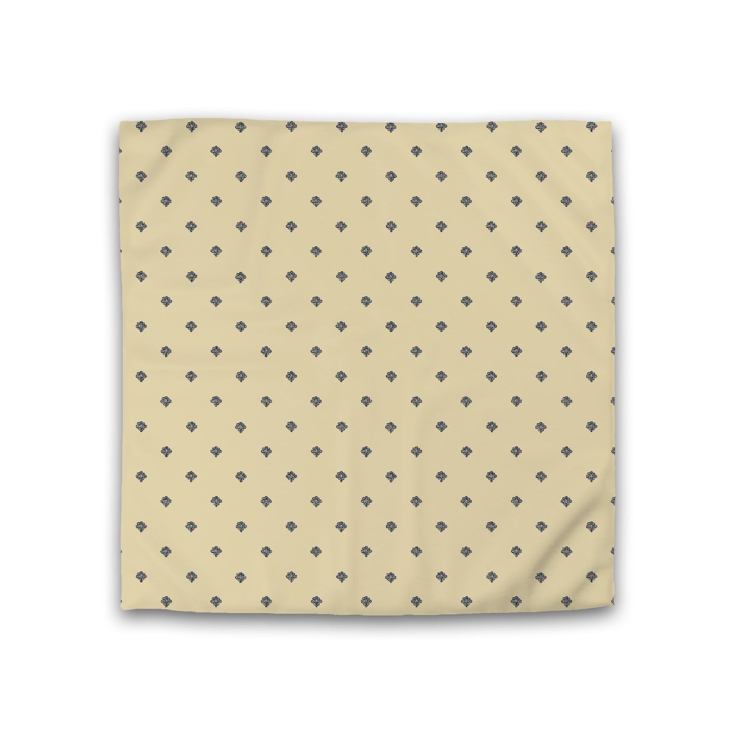 Desert Sand Cotton Sateen Duvet Cover, Navy Blue Hand-painted Swizzle Motif Print, Double (width x length) 81 x 81 inches / 206 x 206 cm