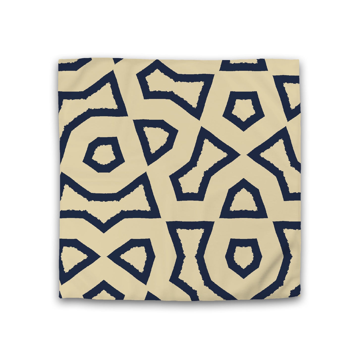 Desert Sand Cotton Sateen Duvet Cover, Bold Navy Blue Graphic, Double (width x length) 81 x 81 inches / 206 x 206 cm