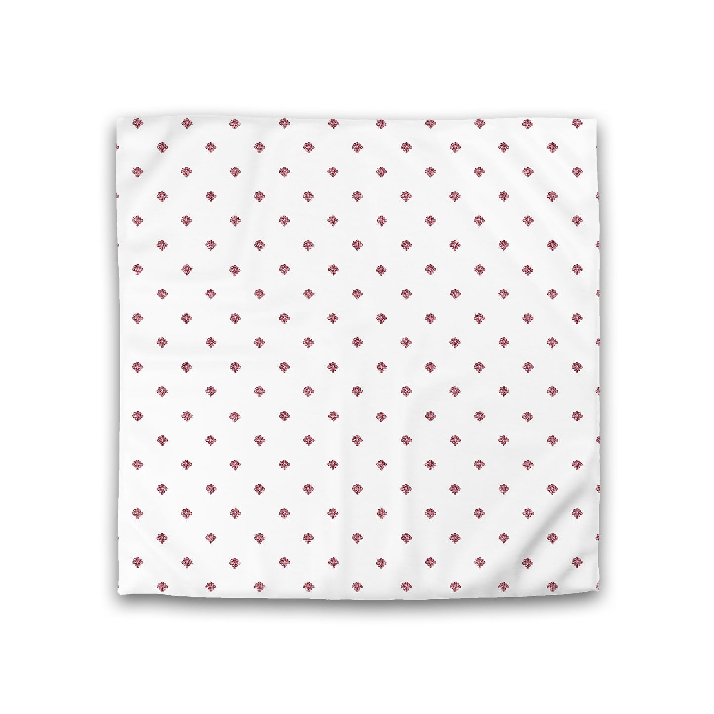 Off-White Cotton Sateen Duvet Cover, Burgundy Red Hand-painted Swizzle Motif Print, Double (width x length) 81 x 81 inches / 206 x 206 cm
