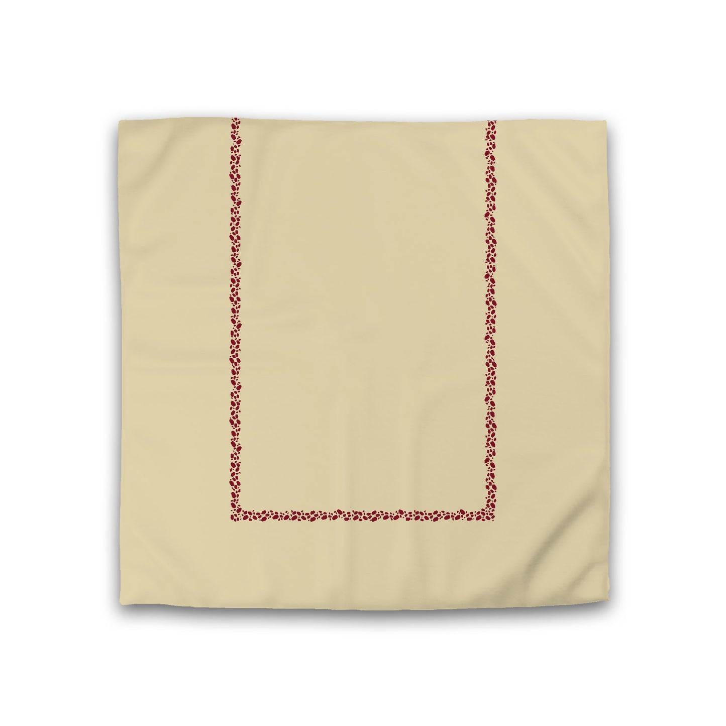Desert Sand Cotton Sateen Duvet Cover, Burgundy Red Hand-painted Dab Motif Print, Classic Border, Double (width x length) 81 x 81 inches / 206 x 206 cm