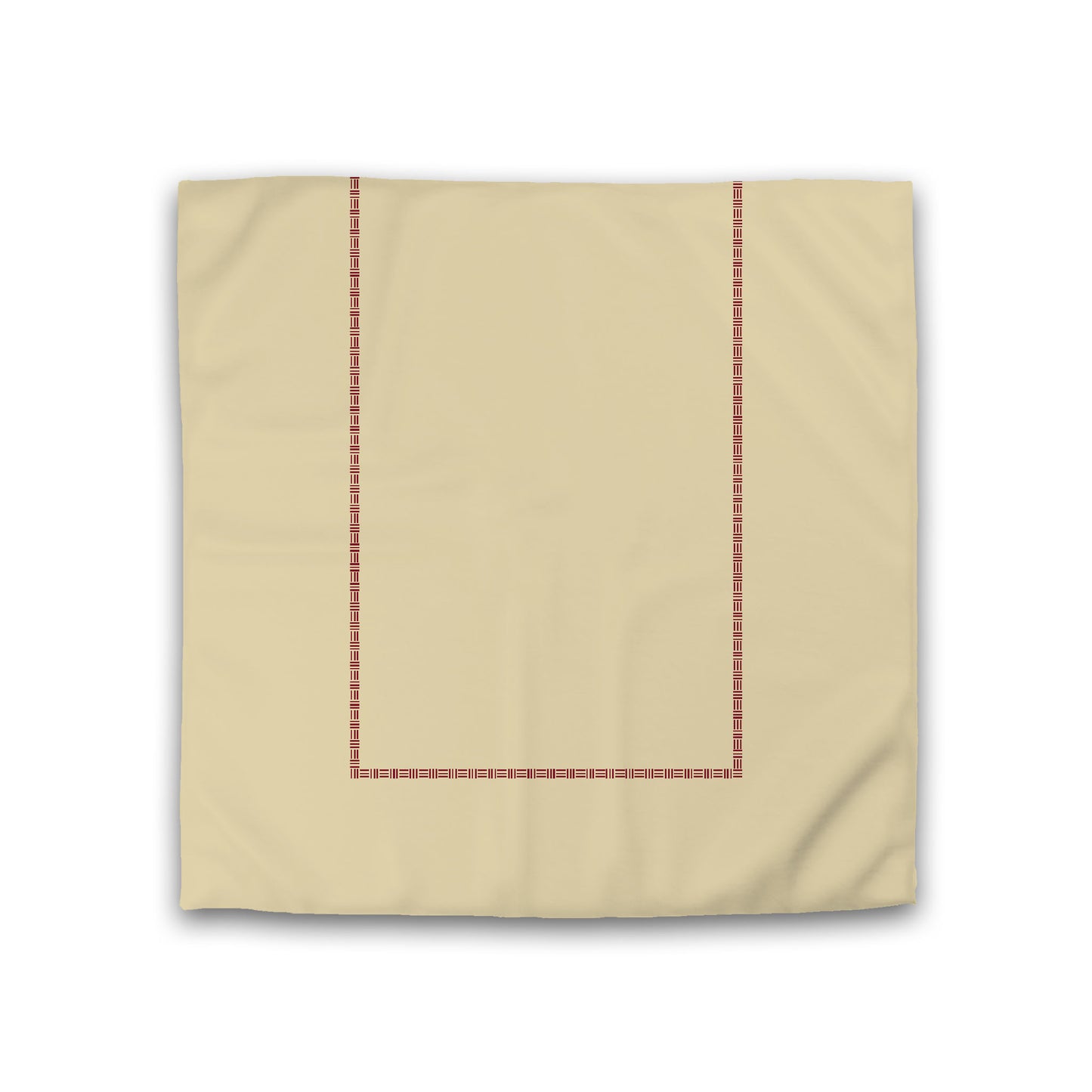 Desert Sand Cotton Sateen Duvet Cover, Burgundy Red Single Weave Motif Print, Classic Border, Double (width x length) 81 x 81 inches / 206 x 206 cm