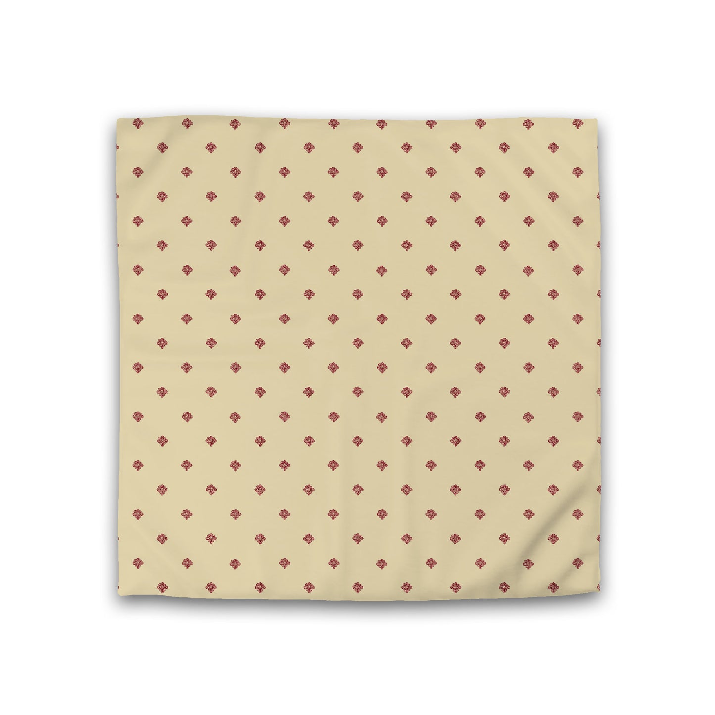 Desert Sand Cotton Sateen Duvet Cover, Burgundy Red Hand-painted Swizzle Motif Print, Double (width x length) 81 x 81 inches / 206 x 206 cm