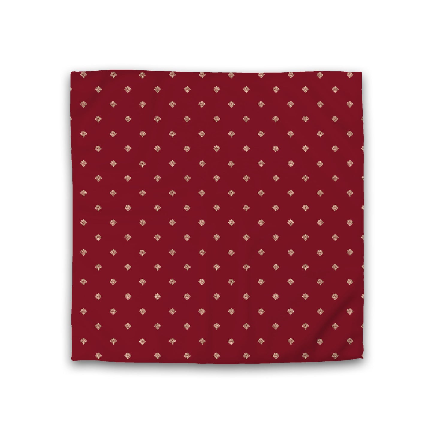 Burgundy Red Cotton Sateen Duvet Cover, Desert Sand Hand-painted Swizzle Motif Print, Double (width x length) 81 x 81 inches / 206 x 206 cm