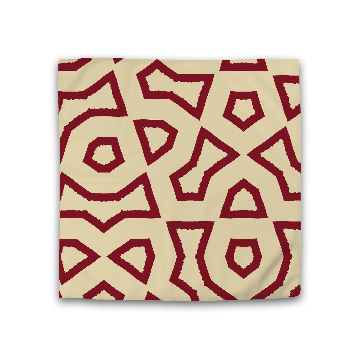 Desert Sand Cotton Sateen Duvet Cover, Bold Burgundy Red Graphic, Double (width x length) 81 x 81 inches / 206 x 206 cm