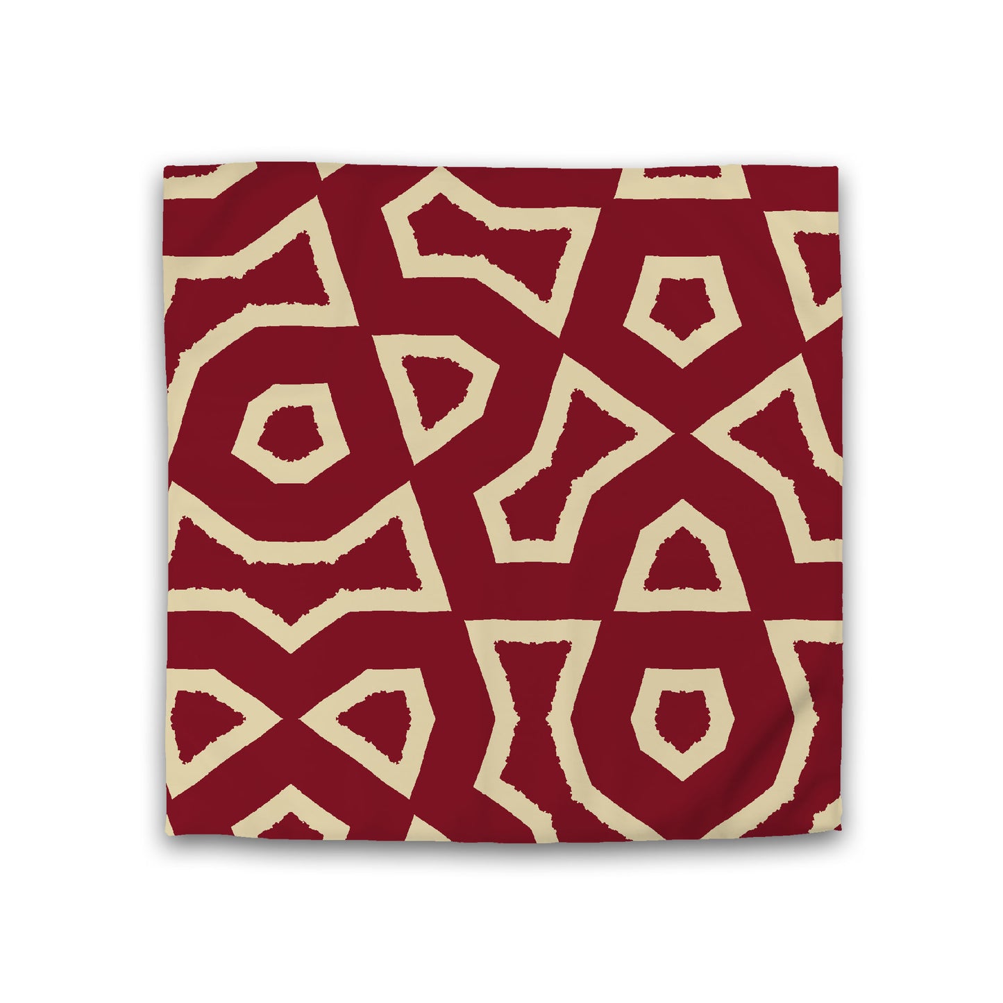 Burgundy Red Cotton Sateen Duvet Cover, Bold Desert Sand Graphic, Double (width x length) 81 x 81 inches / 206 x 206 cm