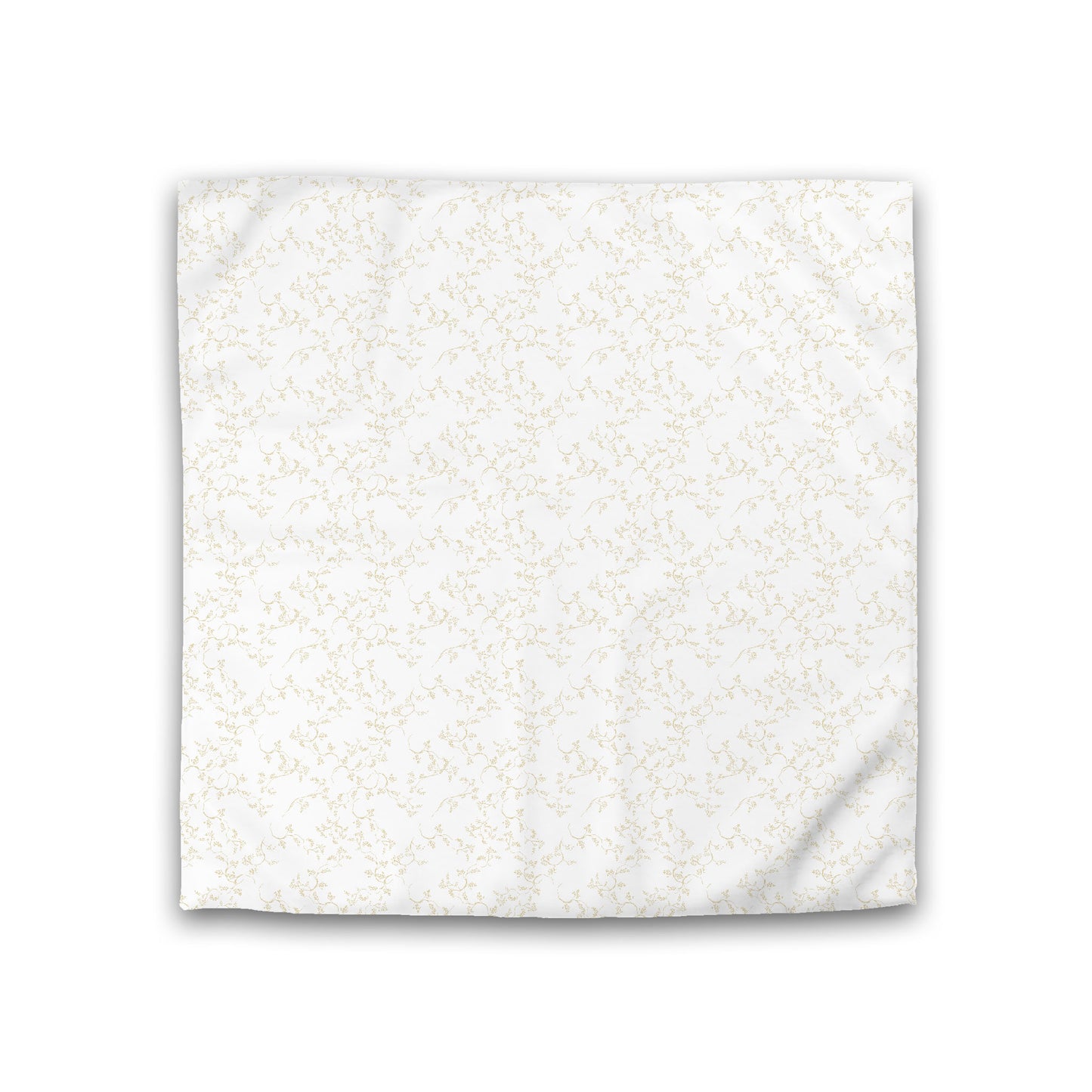 Off-white Cotton Sateen Duvet Cover, Desert Sand Hand-painted Vine Print, Double (width x length) 81 x 81 inches / 206 x 206 cm