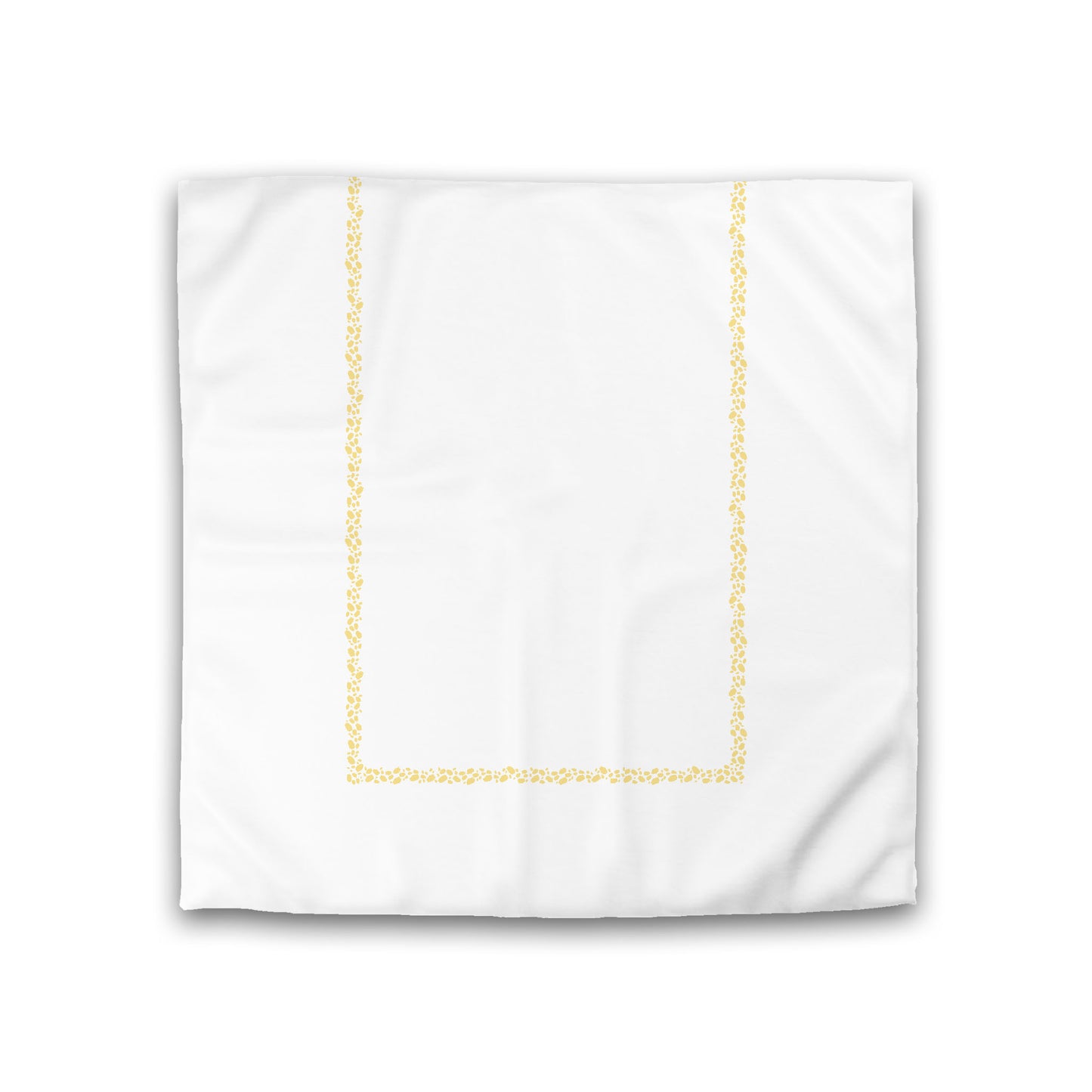 Off-white Cotton Sateen Duvet Cover, Yellow Hand-painted Dab Motif Print, Classic Border, Double (width x length) 81 x 81 inches / 206 x 206 cm