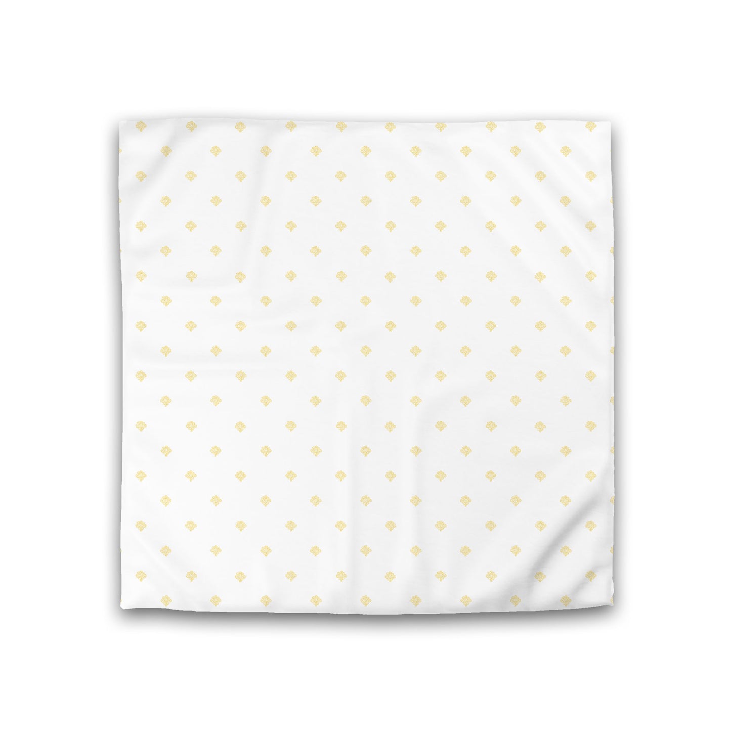 Off-white Cotton Sateen Duvet Cover, Yellow Hand-painted Swizzle Motif Print, Double (width x length) 81 x 81 inches / 206 x 206 cm