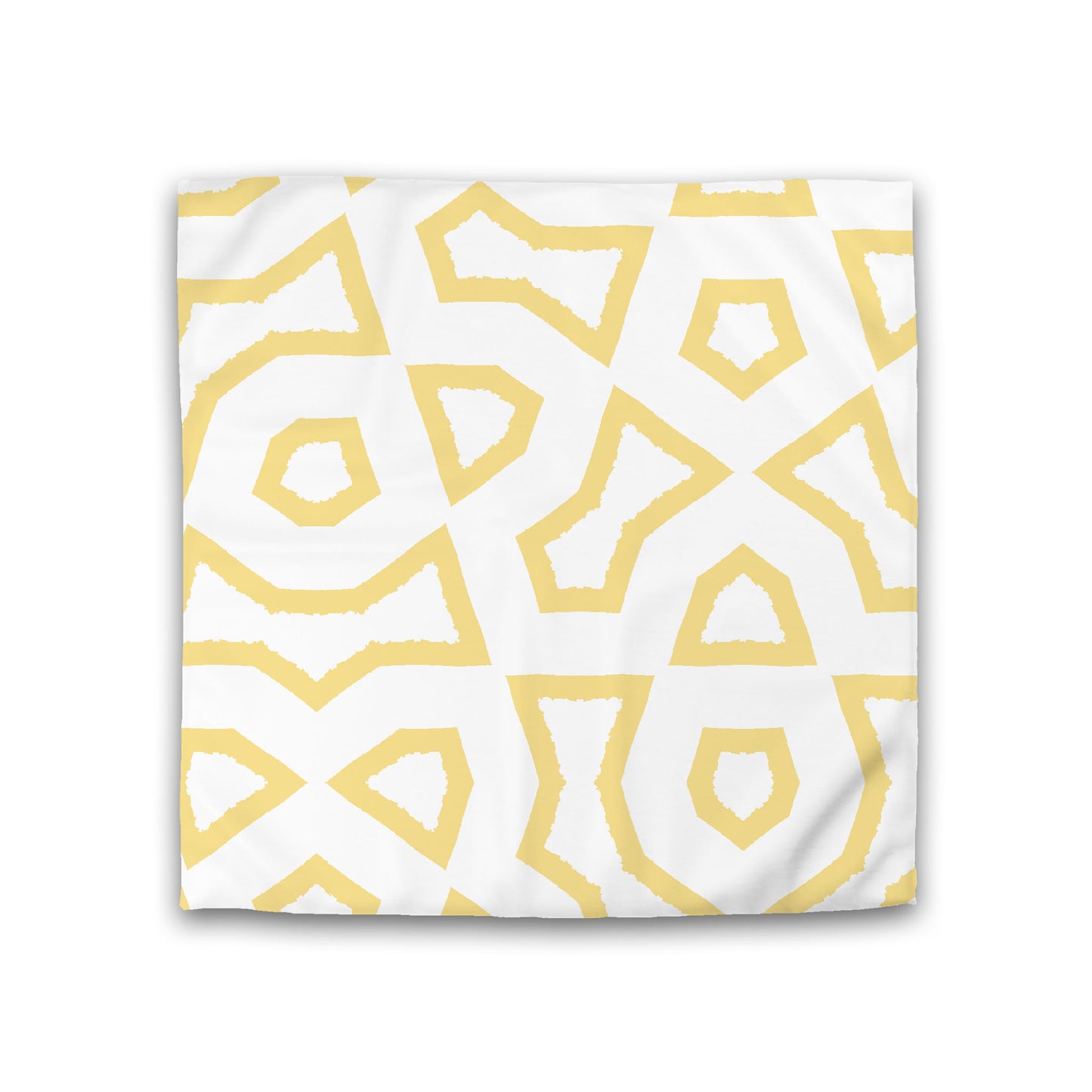 Off-white Cotton Sateen Duvet Cover, Bold Yellow Graphic, Double (width x length) 81 x 81 inches / 206 x 206 cm