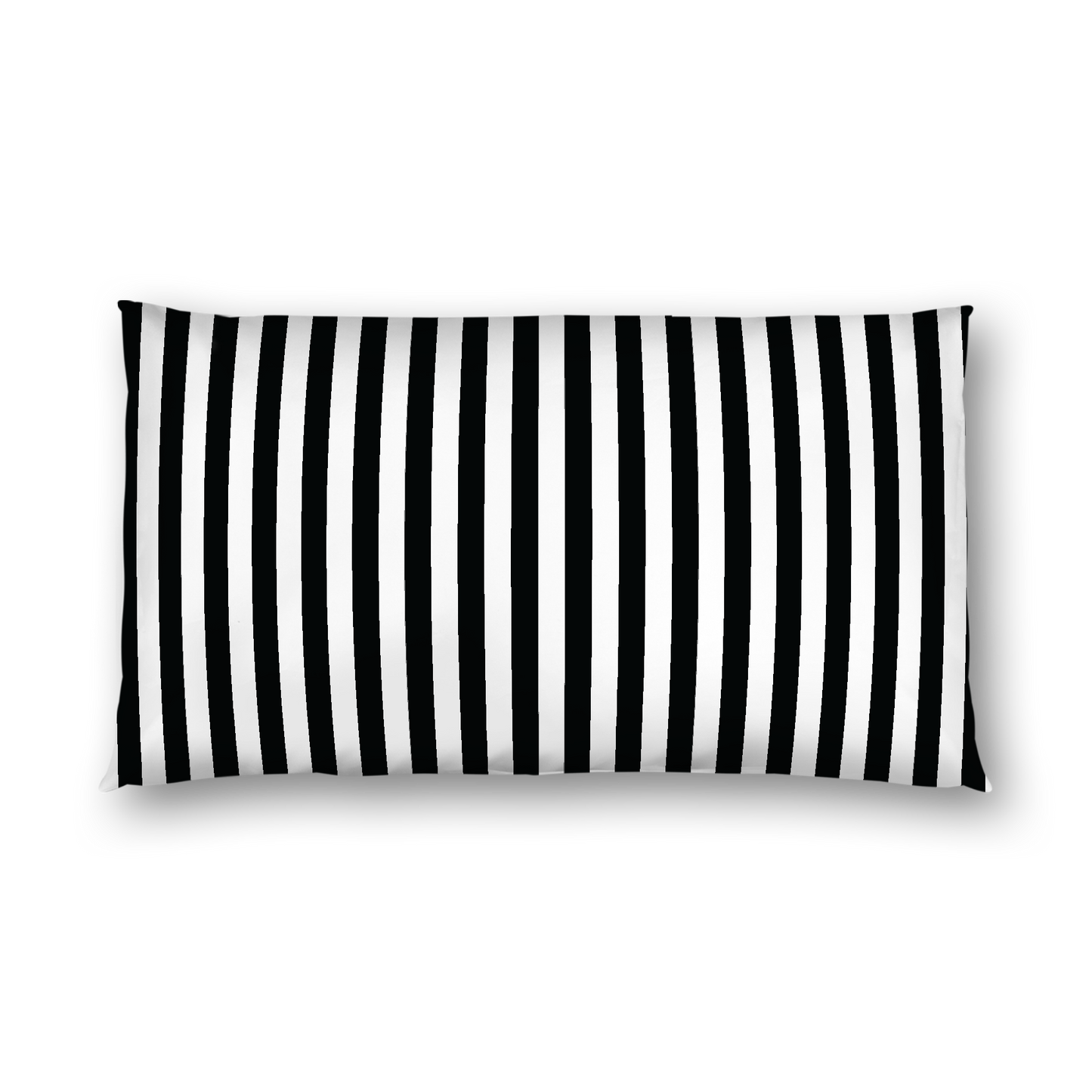 Off-White Cotton Sateen Sham, Black Bars on Front, White Reverse Side, King - 20 x 36 inches