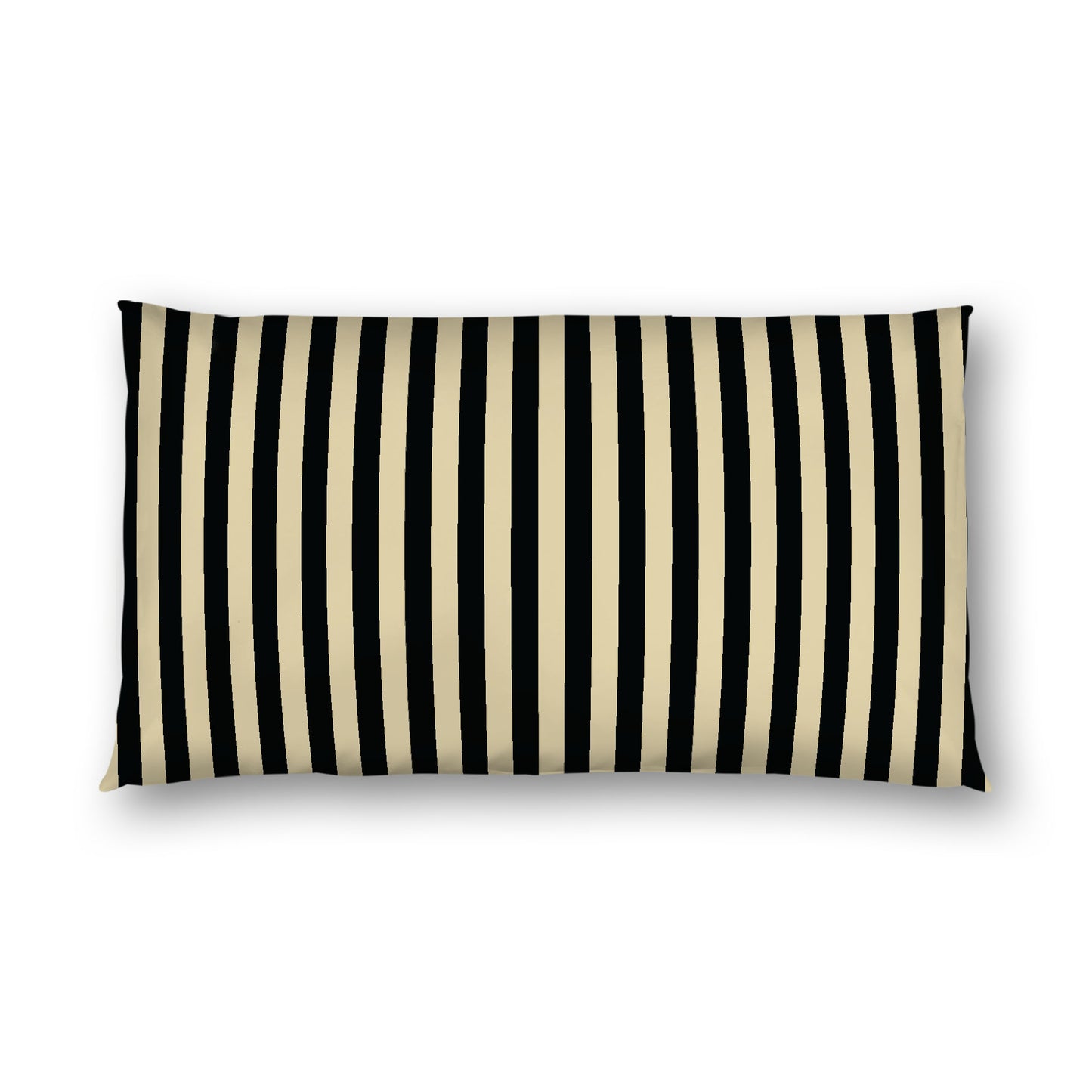 Desert Sand Cotton Sateen Sham, Black Bars on Front, White Reverse Side, King - 20 x 36 inches