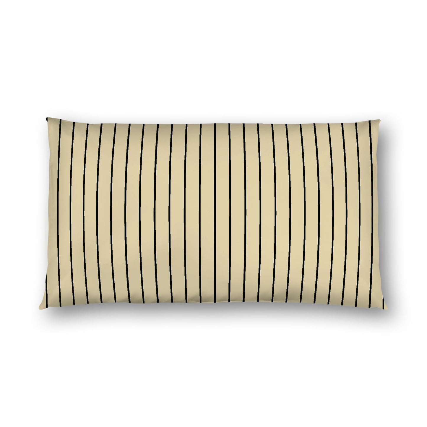 Desert Sand Cotton Sateen Sham, Black Stripes on Front, White Reverse Side, King - 20 x 36 inches