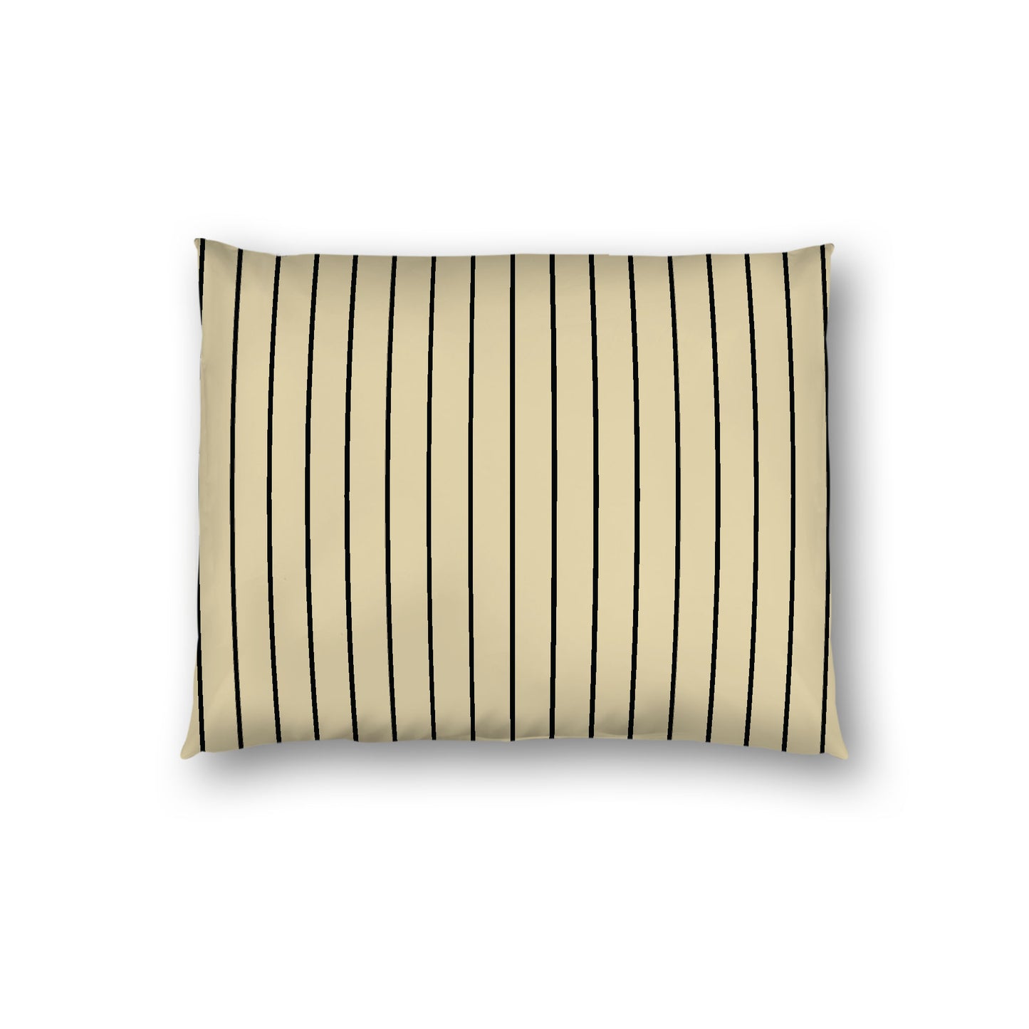 Desert Sand Cotton Sateen Sham, Black Stripes on Front, White Reverse Side, Standard - 20 x 26 inches