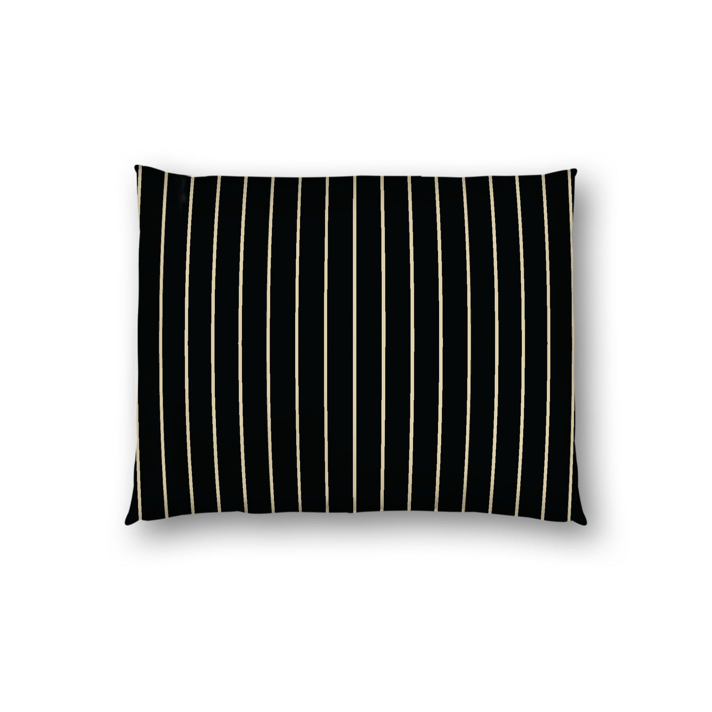 Black Cotton Sateen Sham, Desert Sand Stripes on Front, White Reverse Side, Standard - 20 x 26 inches