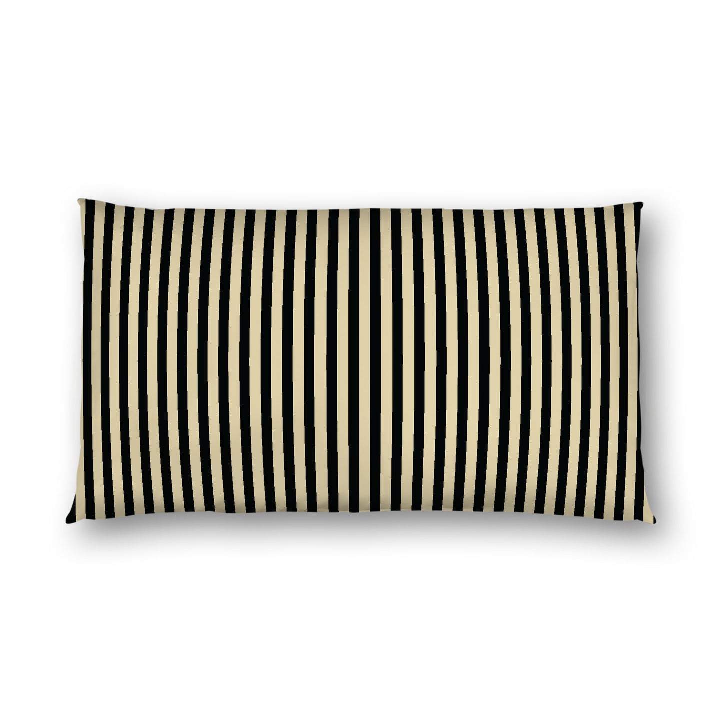 Desert Sand Cotton Sateen Sham, Thin Black Bars on Front, White Reverse Side, King - 20 x 36 inches