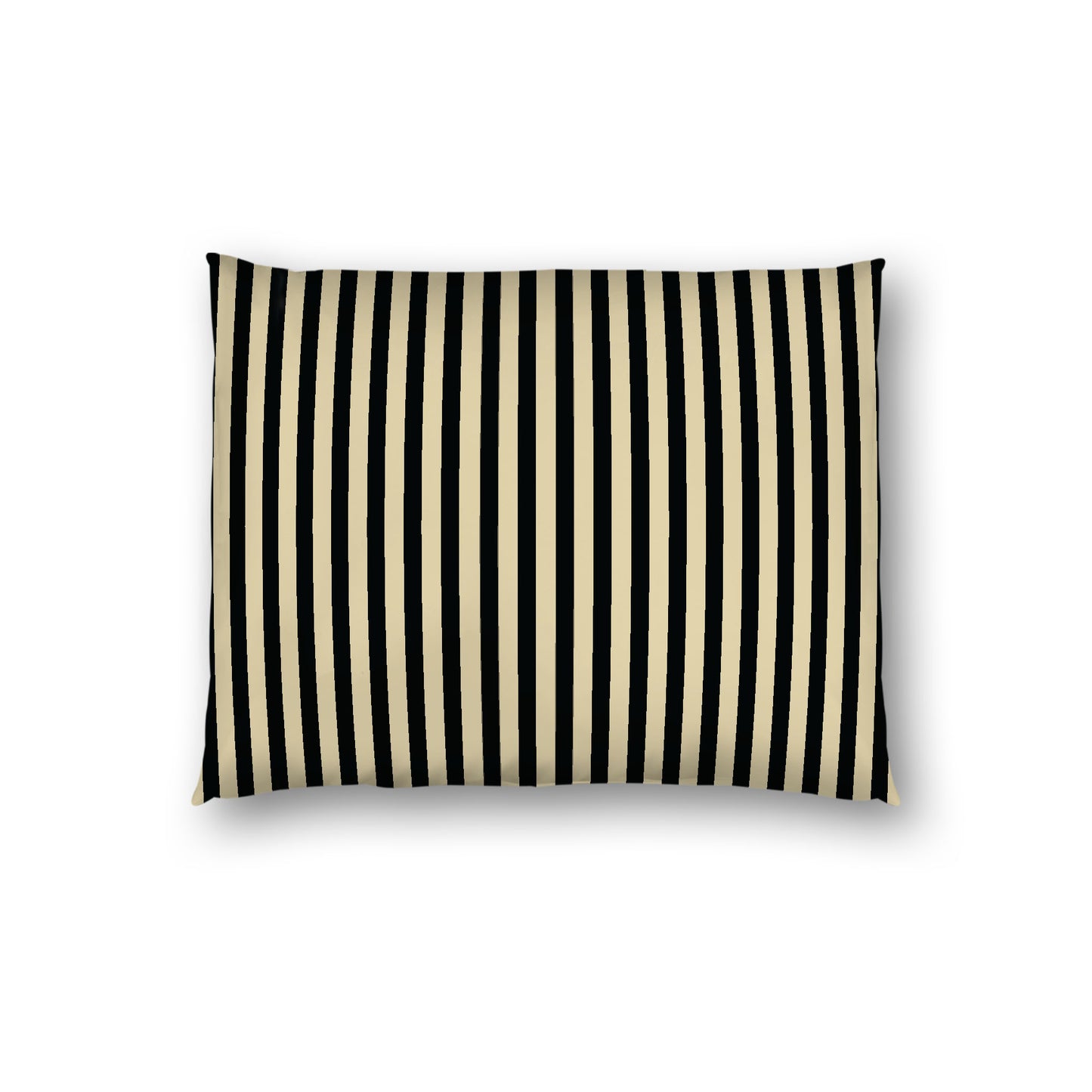 Desert Sand Cotton Sateen Sham, Thin Black Bars on Front, White Reverse Side, Standard - 20 x 26 inches