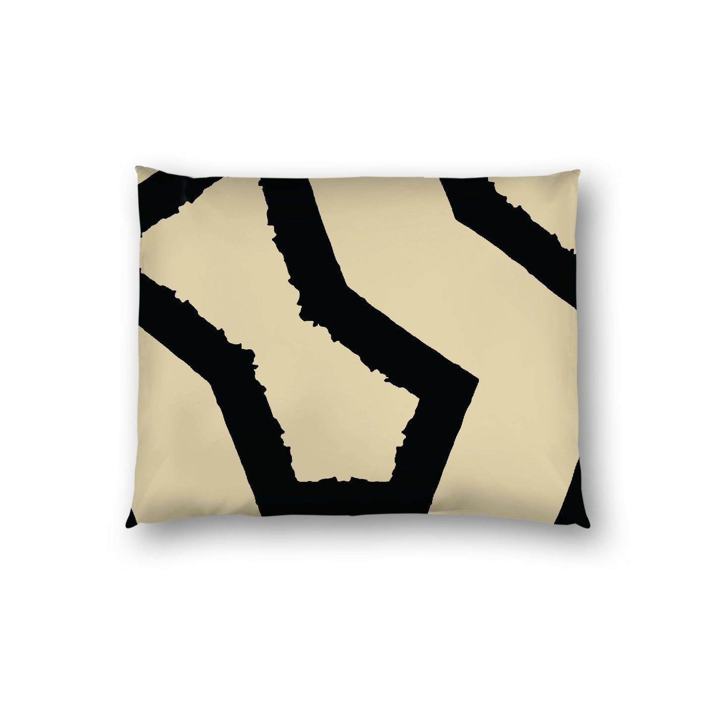 Desert Sand Cotton Sateen Sham, Bold Black Graphic on Front, White Reverse Side, Standard - 20 x 26 inches