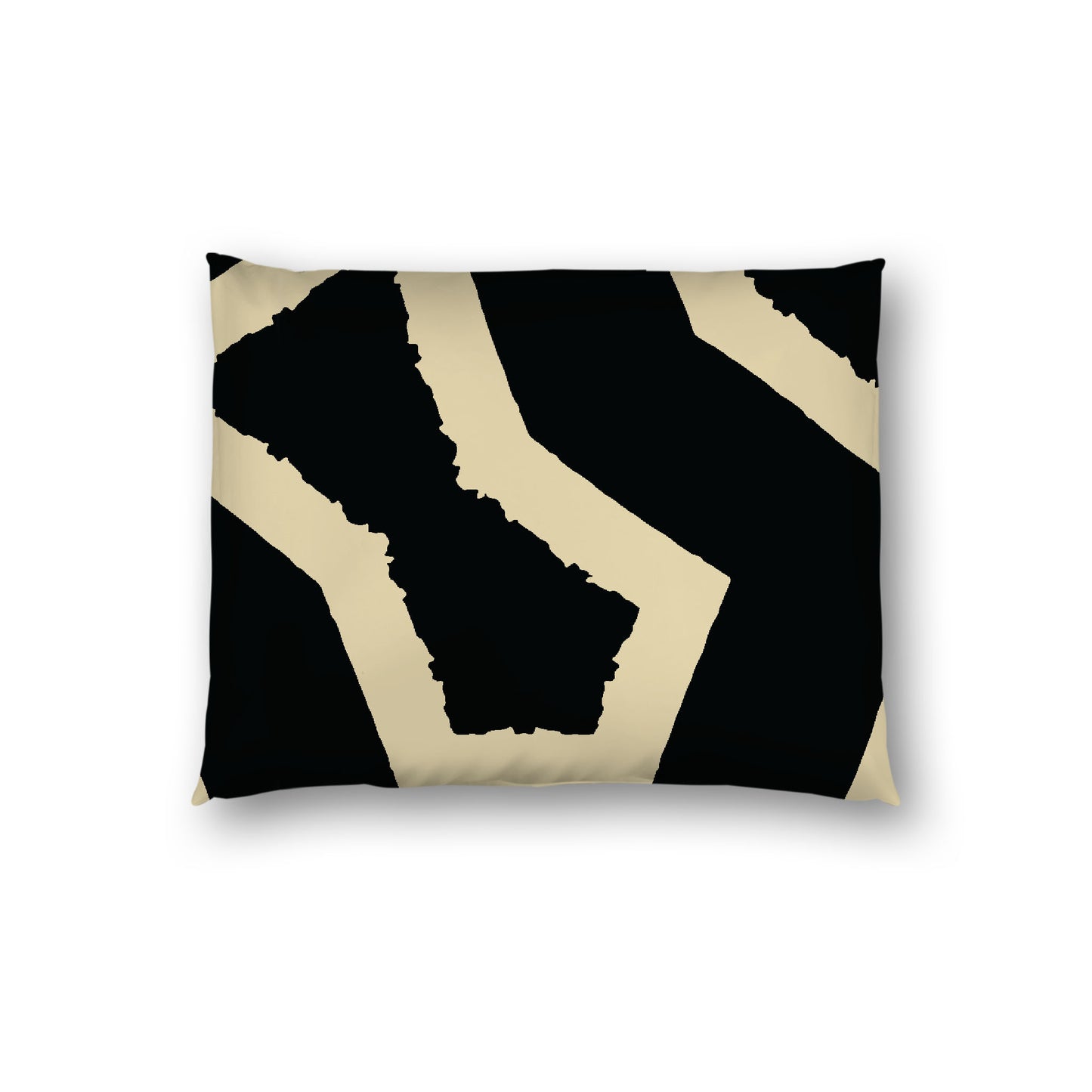 Black Cotton Sateen Sham, Bold Desert Sand Graphic on Front, White Reverse Side, Standard - 20 x 26 inches