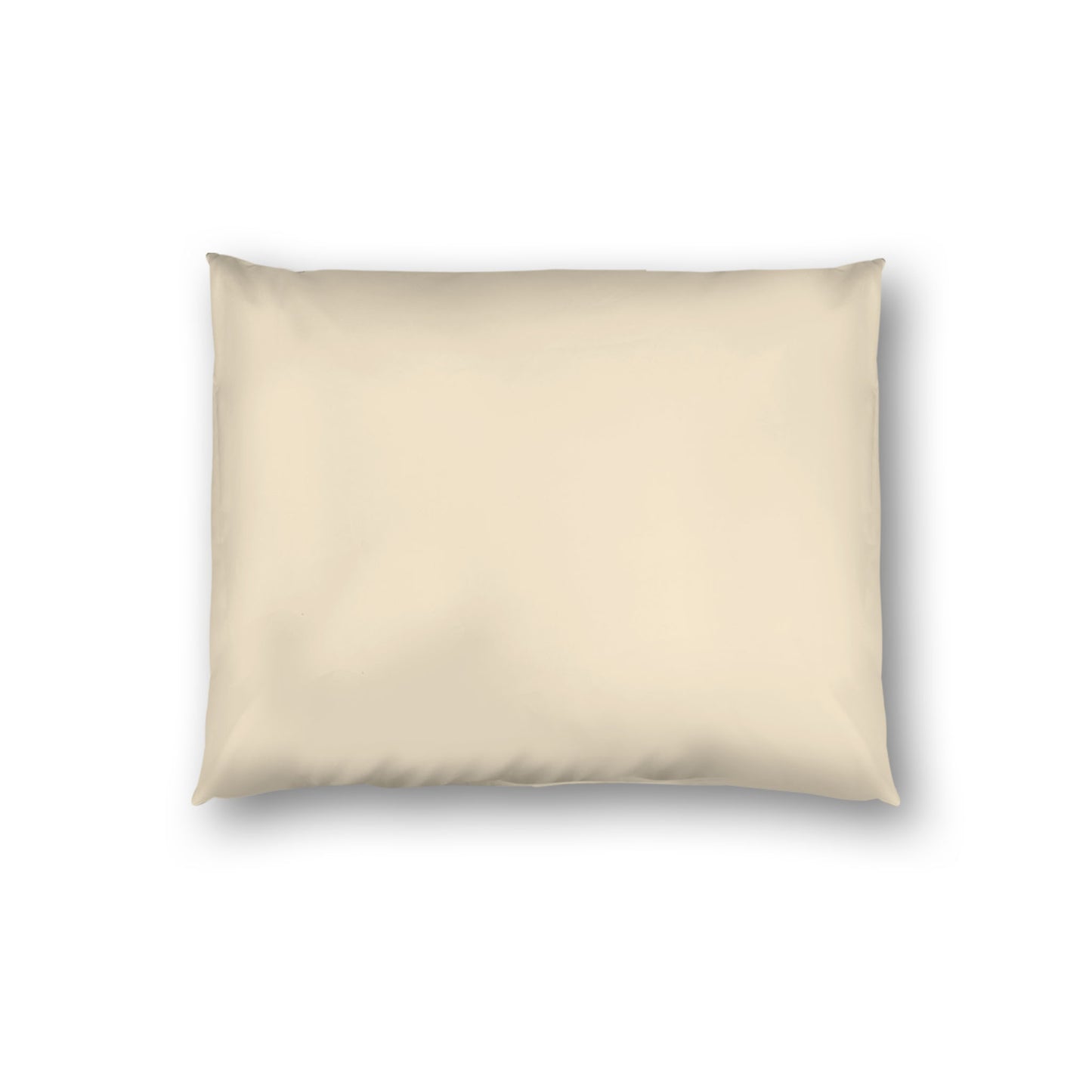 Beige Cotton Sateen Sham, White Reverse Side, Standard - 20 x 26 inches