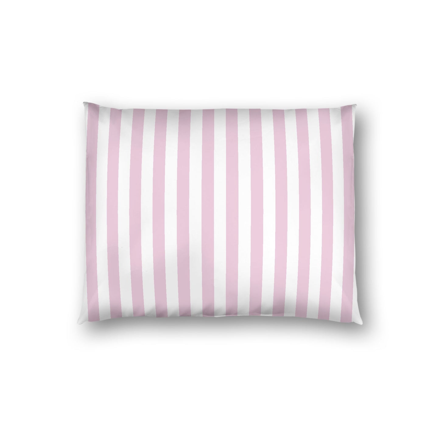 Off-white Cotton Sateen Sham, Pink Bars on Front, White Reverse Side, Standard - 20 x 26 inches
