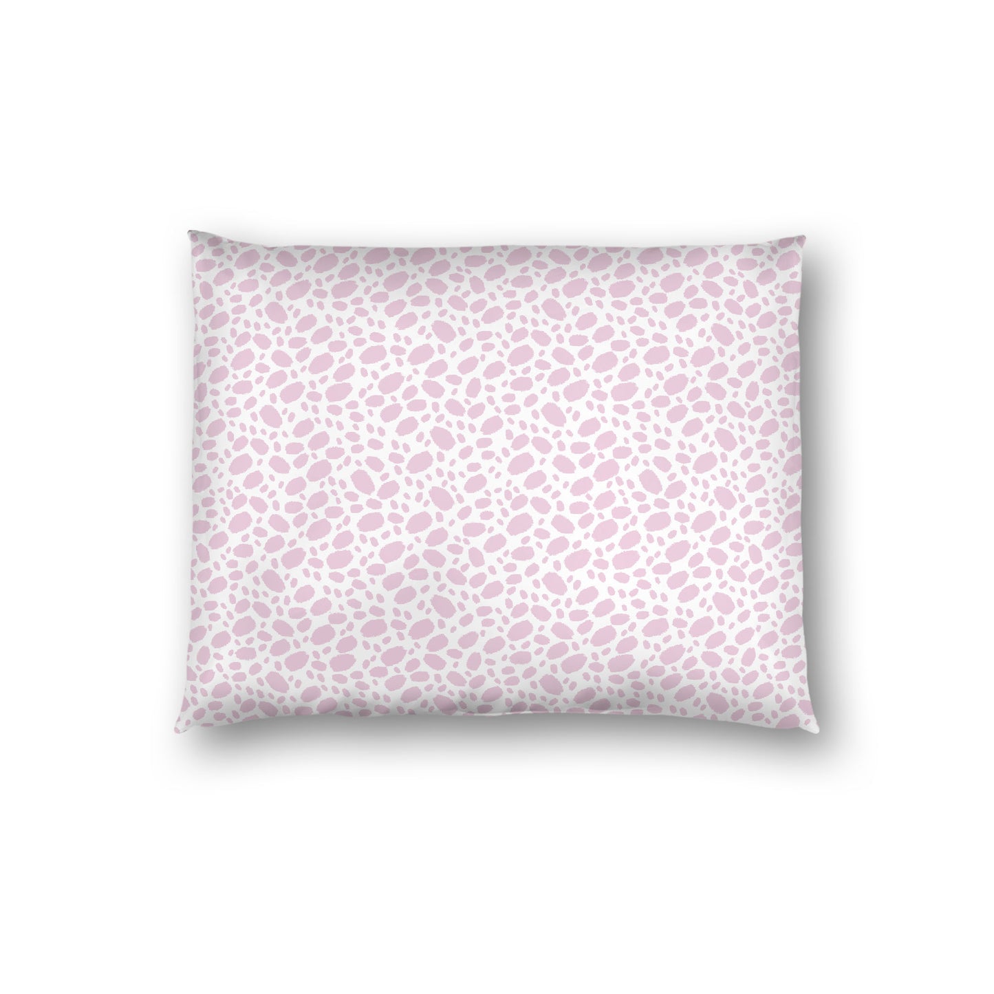 Off-white Cotton Sateen Pillow Sham, Pink Hand-painted Dab Motif Print, Off-white Revese Side, Standard - 20 x 26 inches