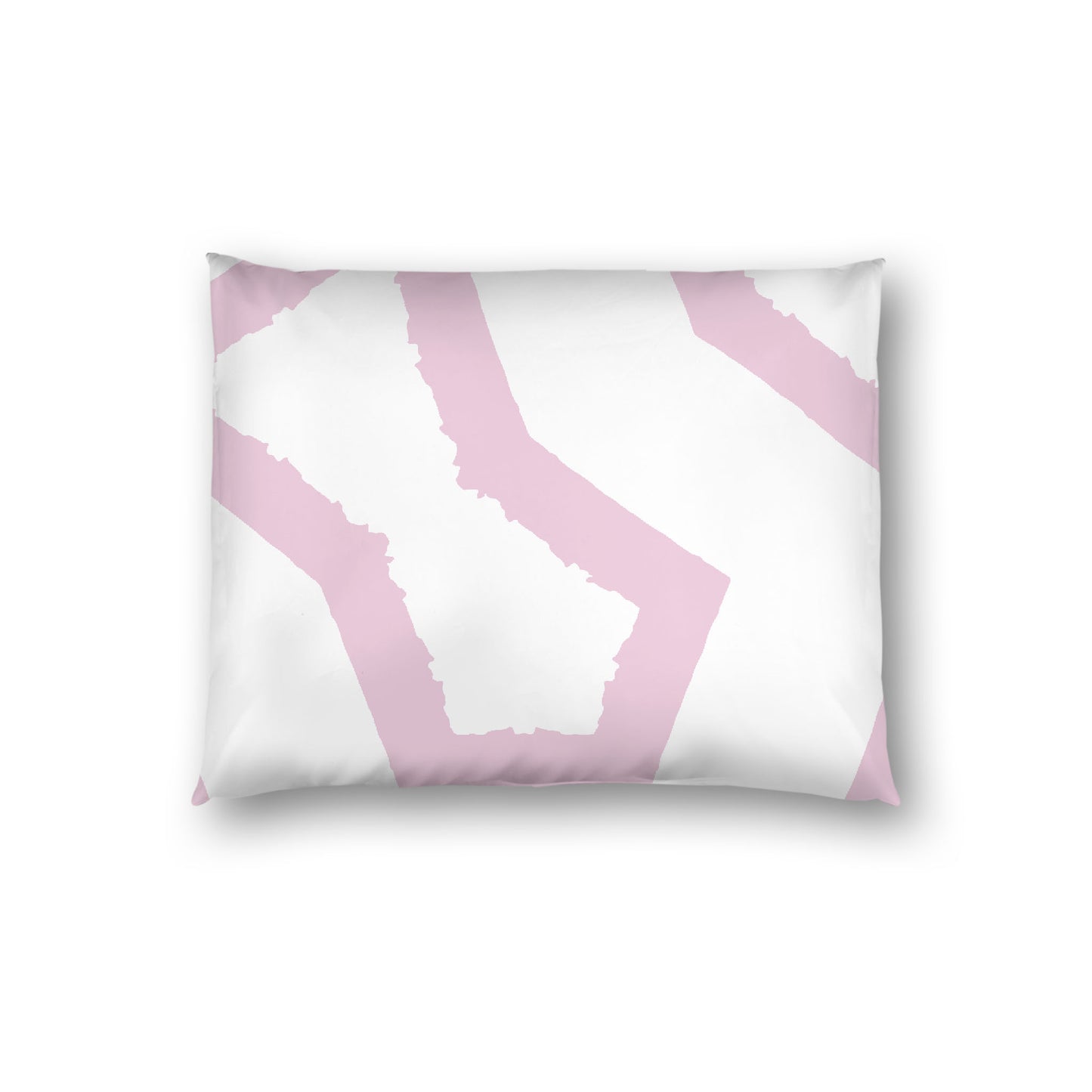 Off-white Cotton Sateen Sham, Bold Pink Graphic on Front, White Reverse Side, Standard - 20 x 26 inches