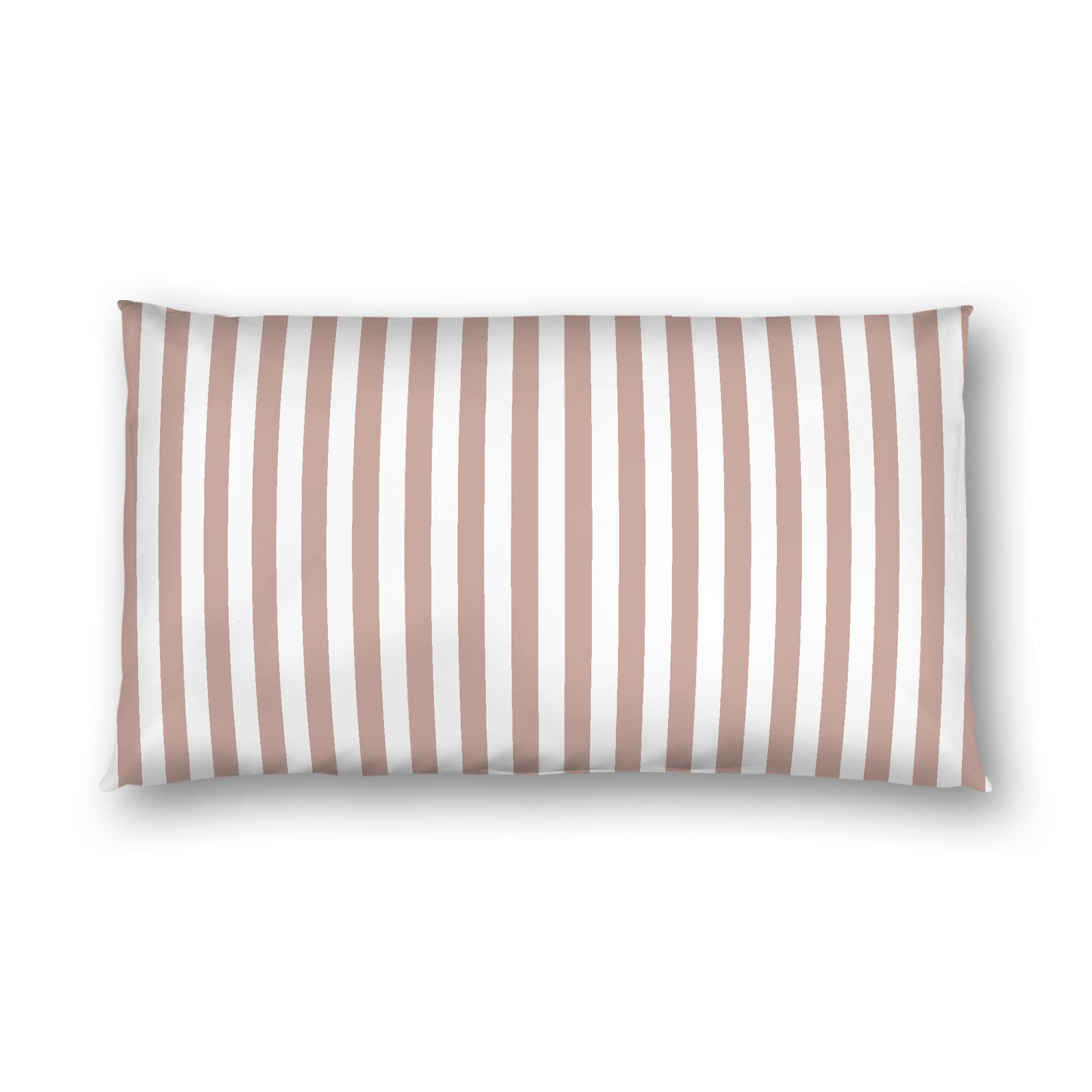 Off-white Cotton Sateen Sham, Salmon Bars on Front, White Reverse Side, King - 20 x 36 inches