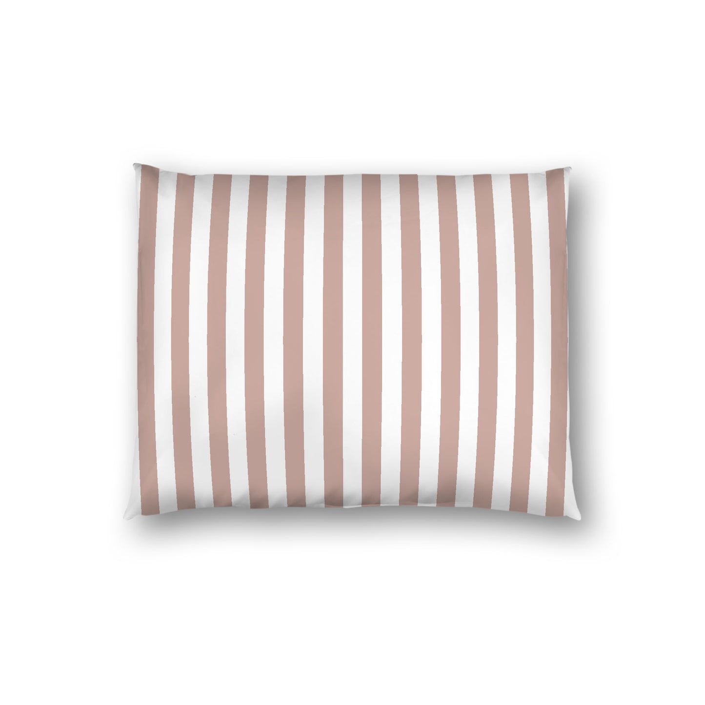 Off-white Cotton Sateen Sham, Salmon Bars on Front, White Reverse Side, Standard - 20 x 26 inches