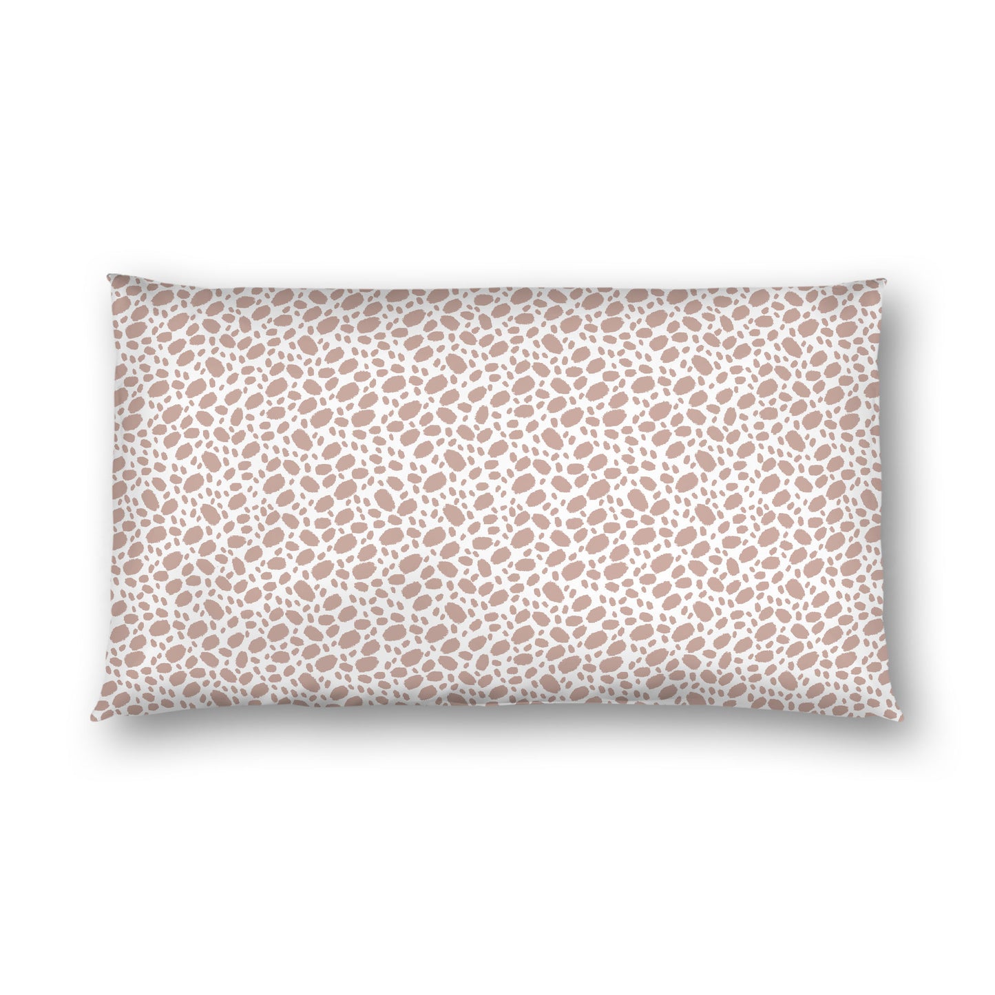 Off-white Cotton Sateen Pillow Sham, Salmon Hand-painted Dab Motif Print, Off-white Revese Side, King - 20 x 36 inches
