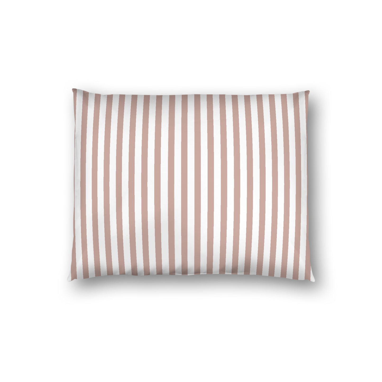 Off-white Cotton Sateen Sham, Thin Salmon Bars on Front, White Reverse Side, Standard - 20 x 26 inches