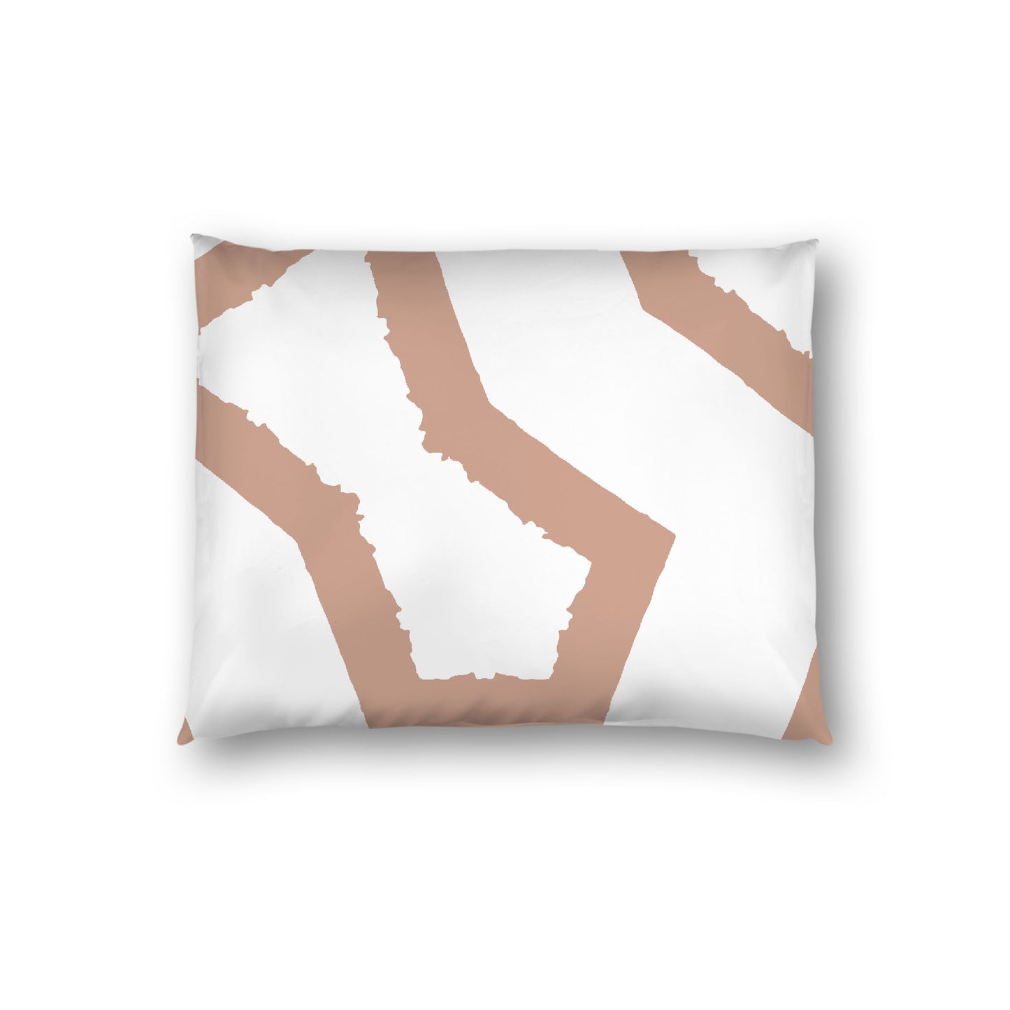 Off-white Cotton Sateen Sham, Bold Salmon Graphic on Front, White Reverse Side, Standard - 20 x 26 inches