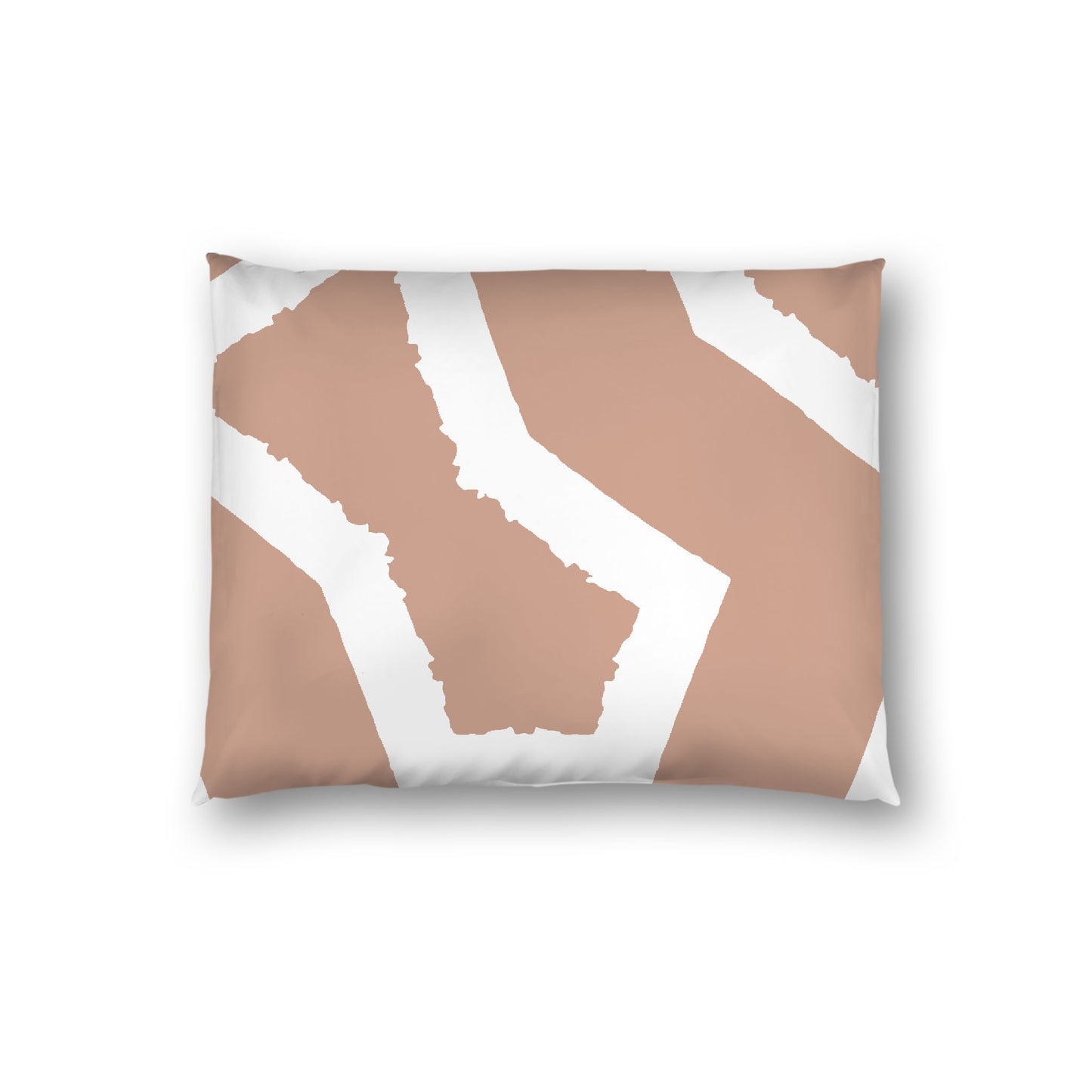 Salmon Cotton Sateen Sham, Bold Off-white Graphic on Front, White Reverse Side, Standard - 20 x 26 inches
