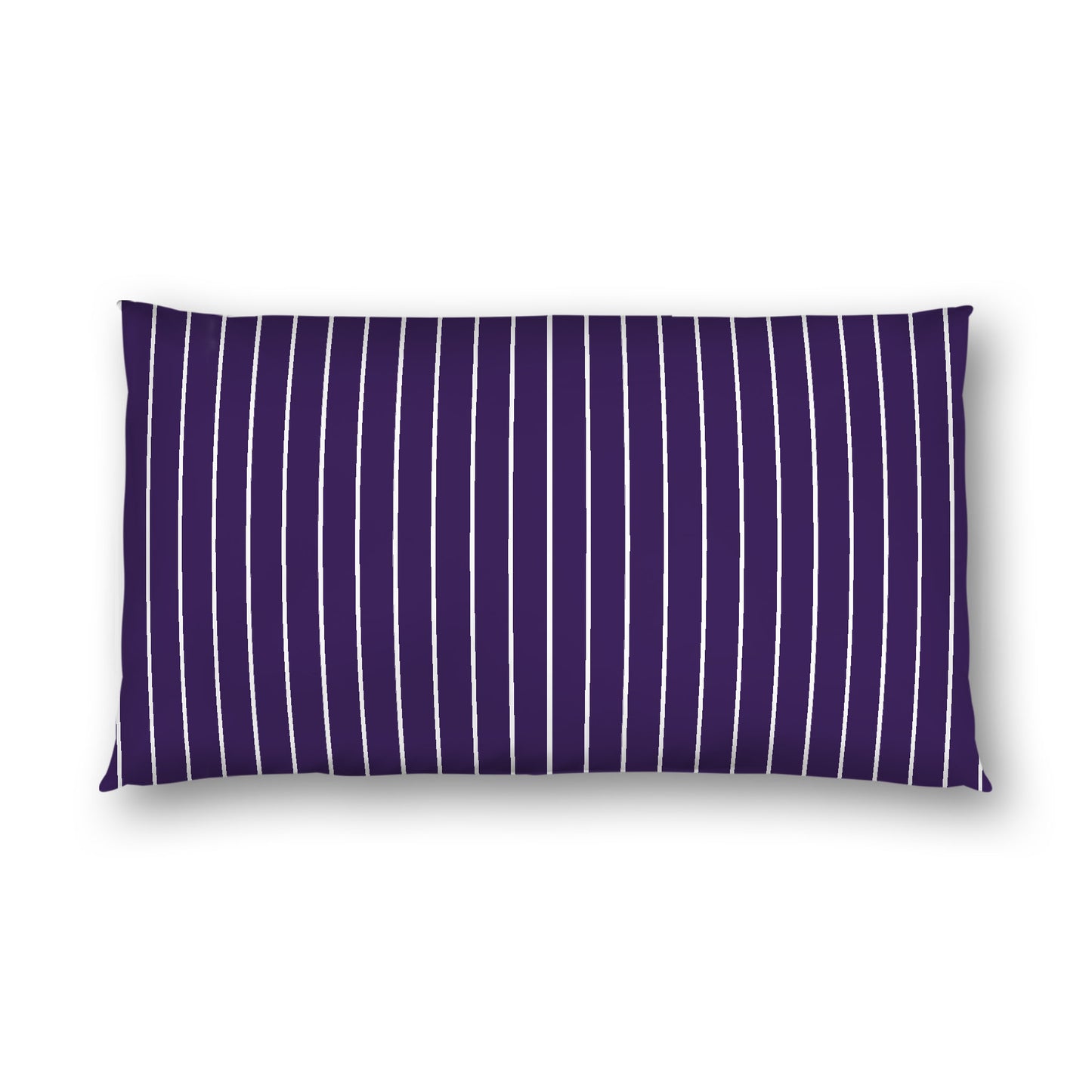 Purple Cotton Sateen Sham, Off-white Stripes on Front, White Reverse Side, King - 20 x 36 inches