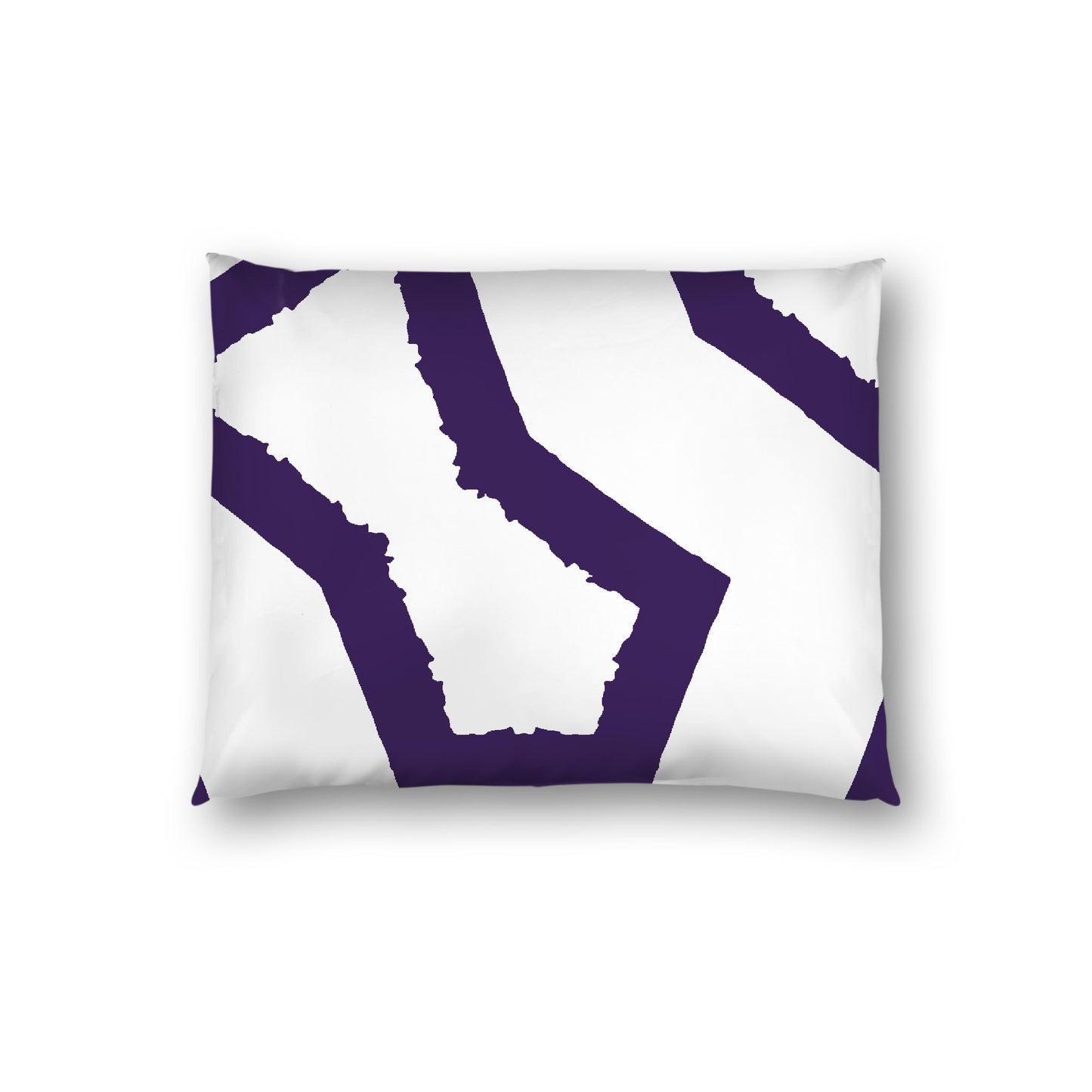 Off-white Cotton Sateen Sham, Bold Purple Graphic on Front, White Reverse Side, Standard - 20 x 26 inches