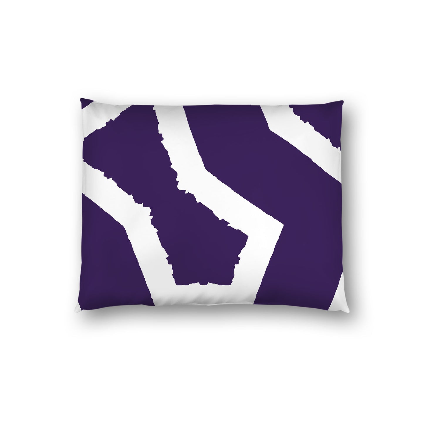 Purple Cotton Sateen Sham, Bold Off-white Graphic on Front, White Reverse Side, Standard - 20 x 26 inches