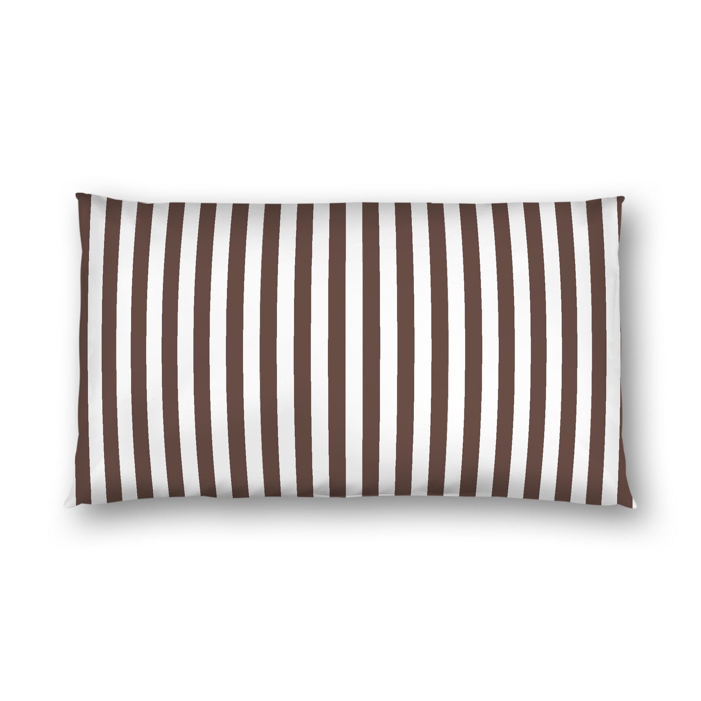 Off-white Cotton Sateen Sham, Brown Bars on Front, White Reverse Side, King - 20 x 36 inches